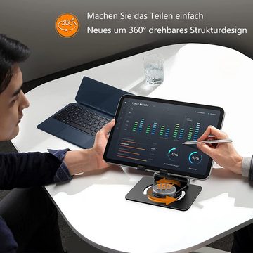 GelldG Tablet Ständer Verstellbare, 360° Drehbarer Faltbar Tisch Halter Handy-Halterung