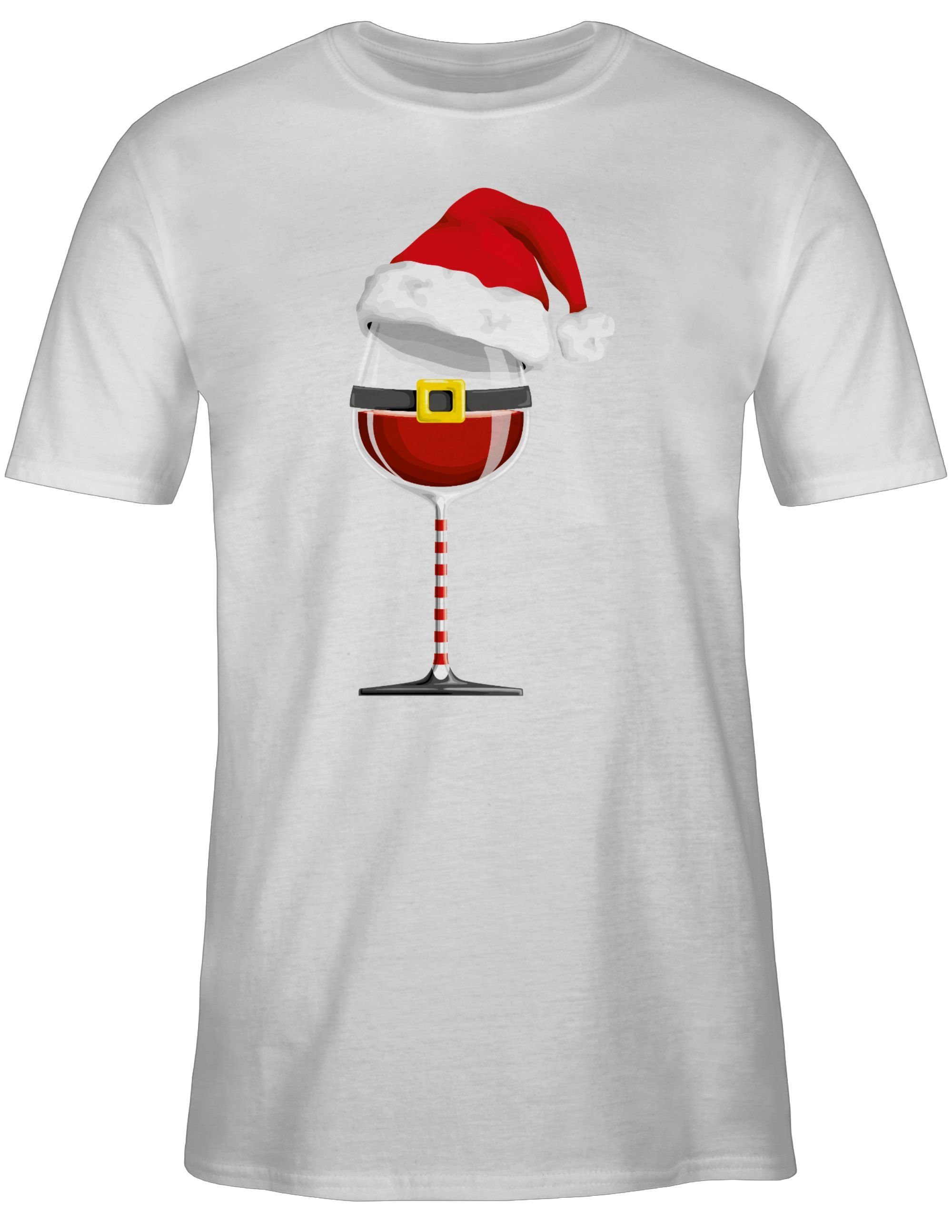 Shirtracer T-Shirt Kleidung 02 Weinachtsglas Weiß Weihachten