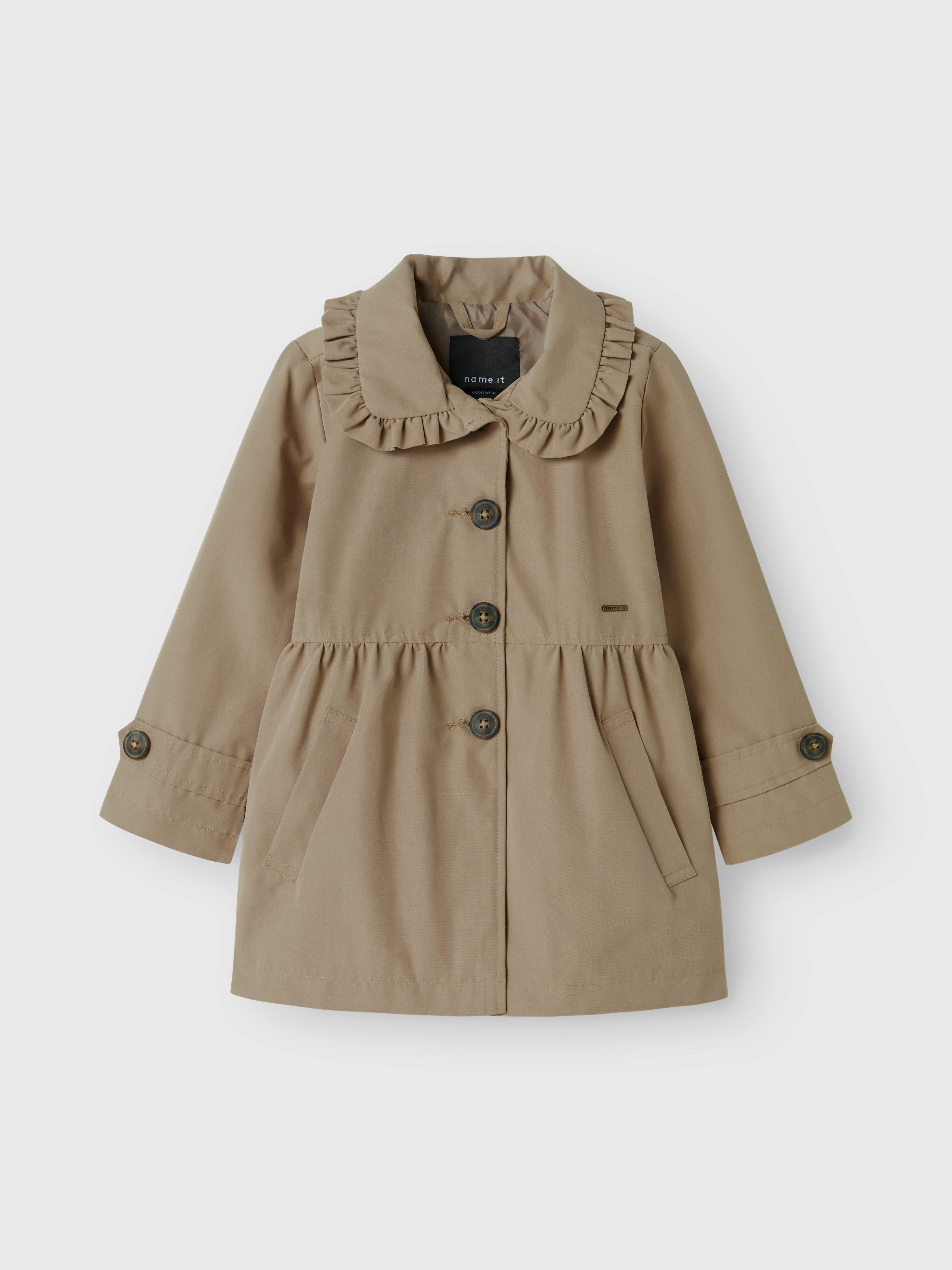 Name It Kurzmantel NMFMADELIN TRENCH COAT NOOS im romantischen Look