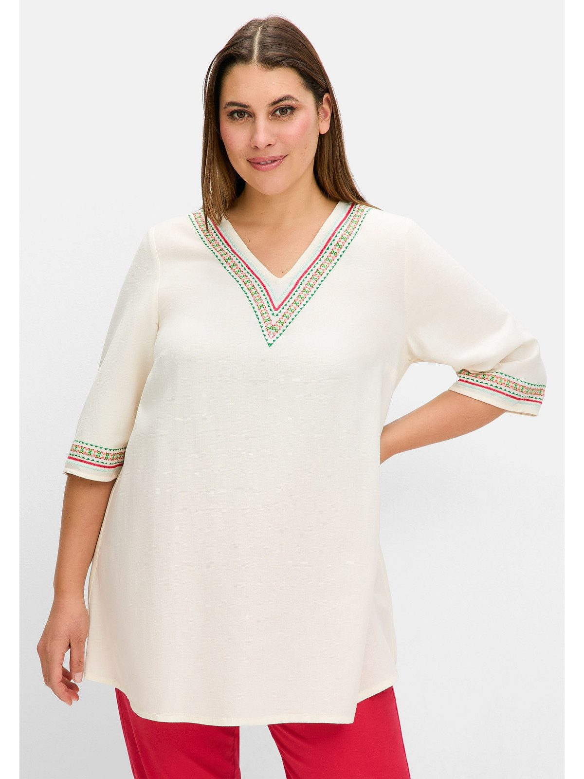 Sheego Longtunika Große Größen mit Stickereien, günstig online kaufen
