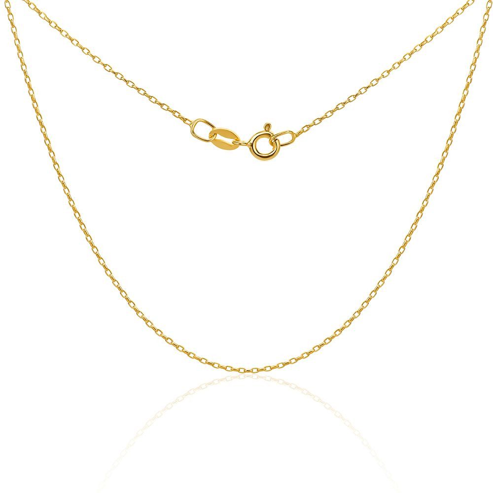 Miore Goldkette SIL033C - 18 kt vergoldete Silberkette 46 cm - 925er Sterling Silber, Damenhalskette Made in Italy
