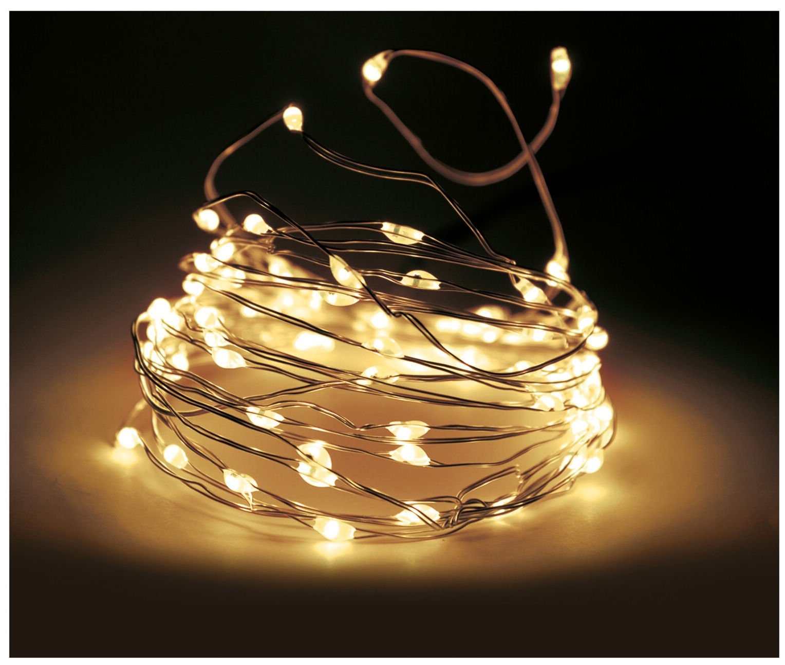 Spetebo Lichterkette LED Draht Lichterkette mit Fernbedienung - 200 LED, 200-flammig, Timer, Dimmer und 8 Funktionen
