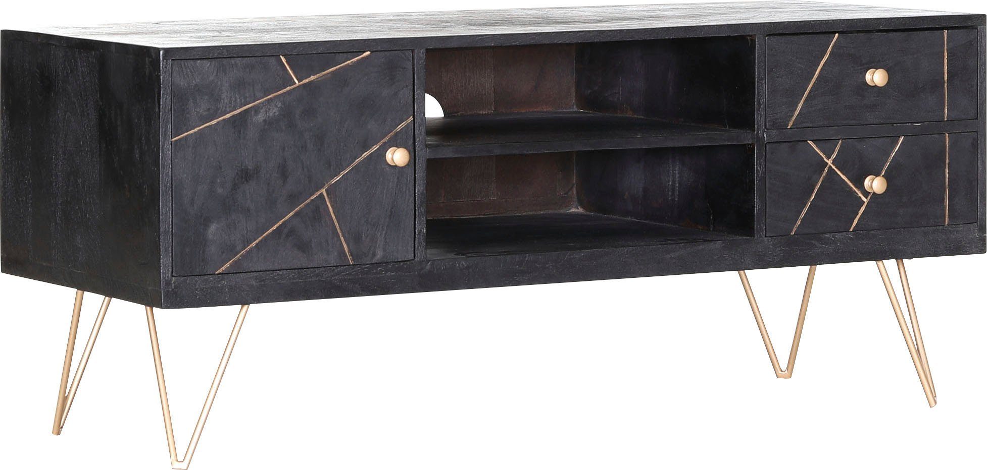 Gutmann Factory Lowboard Scan, Kommode mit modernen Haarnadel Beinen, Breite 130 cm