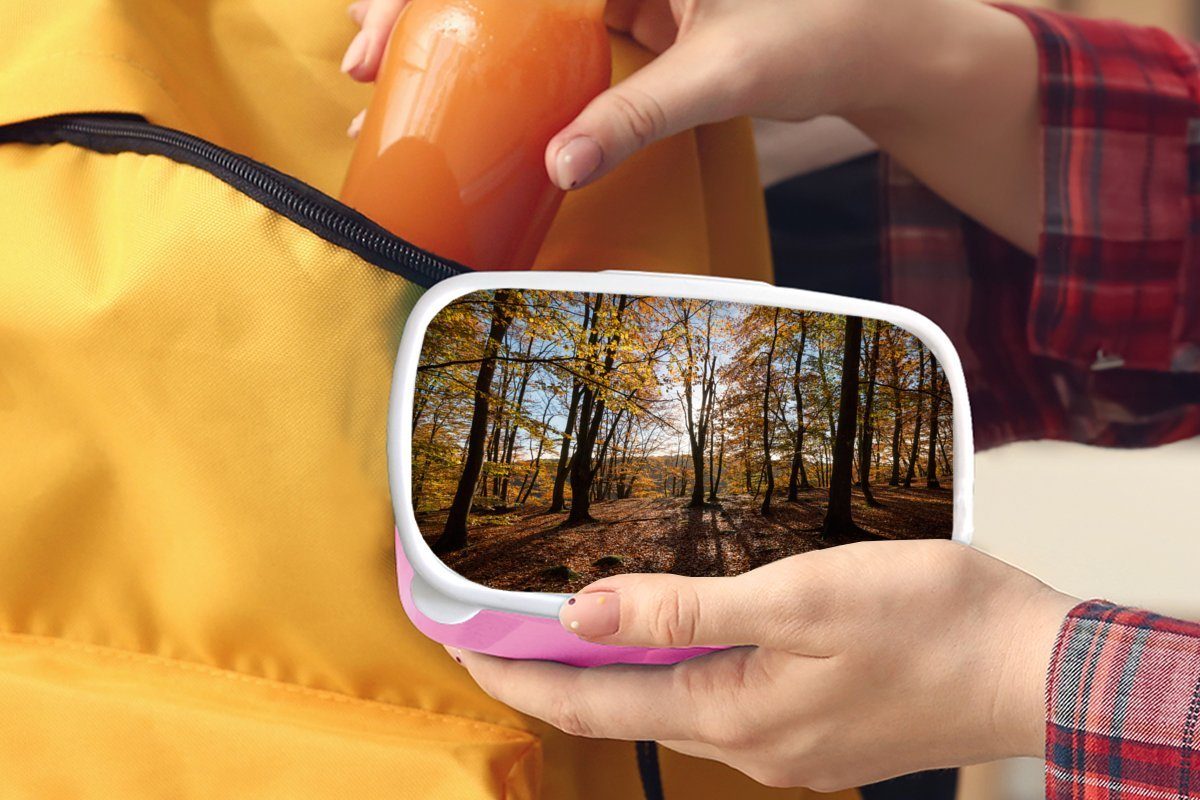 Erwachsene, rosa Schweden, des Herbstfarben Kunststoff für Wäldern Brotdose Brotbox den Söderåsen Snackbox, Kinder, Nationalparks (2-tlg), in MuchoWow Mädchen, Kunststoff, Lunchbox in