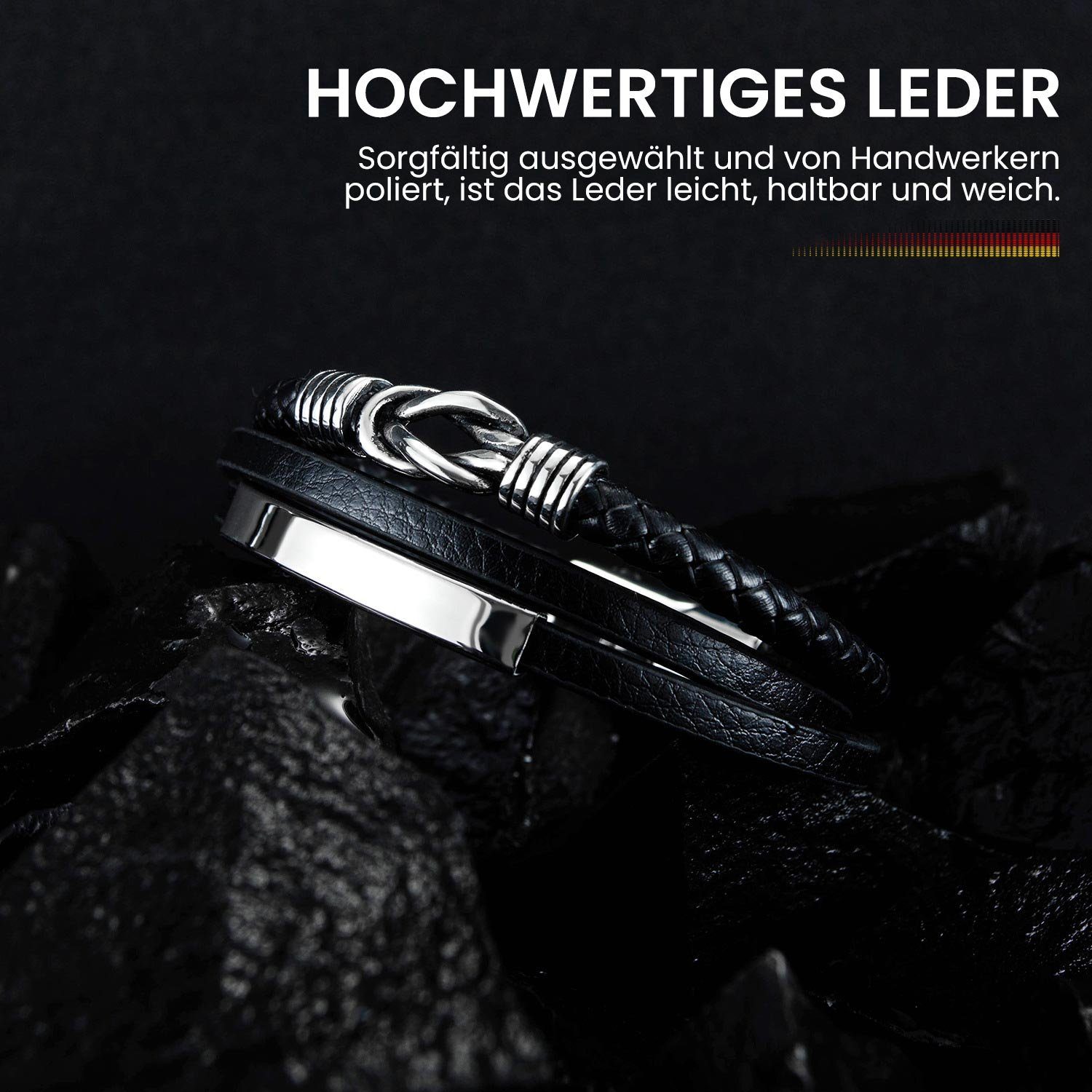 Leder Armband aus Armband (1-tlg), Lederarmband Edelstahl aus MAGICSHE Freizeitstil