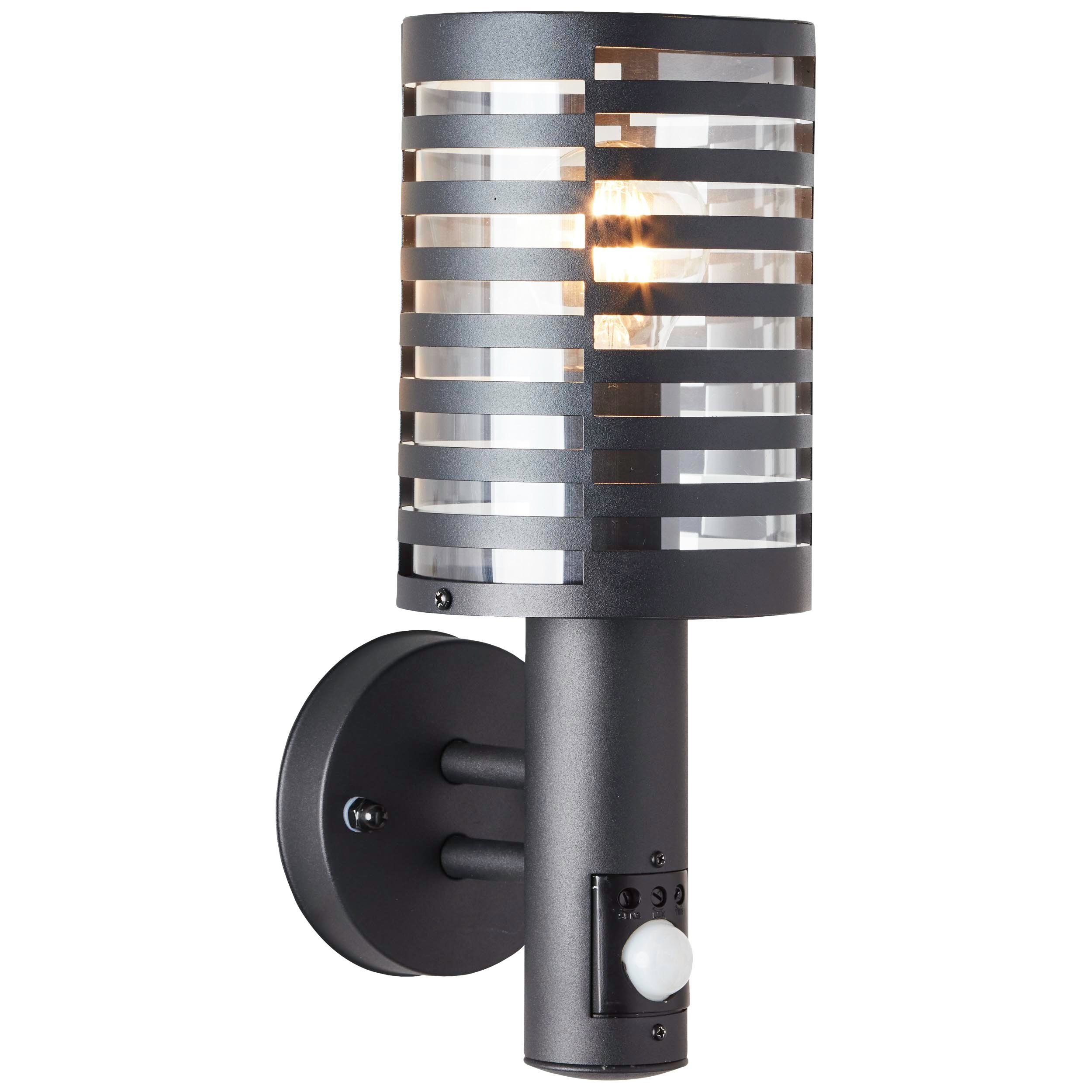 Brilliant Wandleuchte Venlo, ohne Leuchtmittel, Außenwandlampe stehend Bewegungsmelder schwarz matt