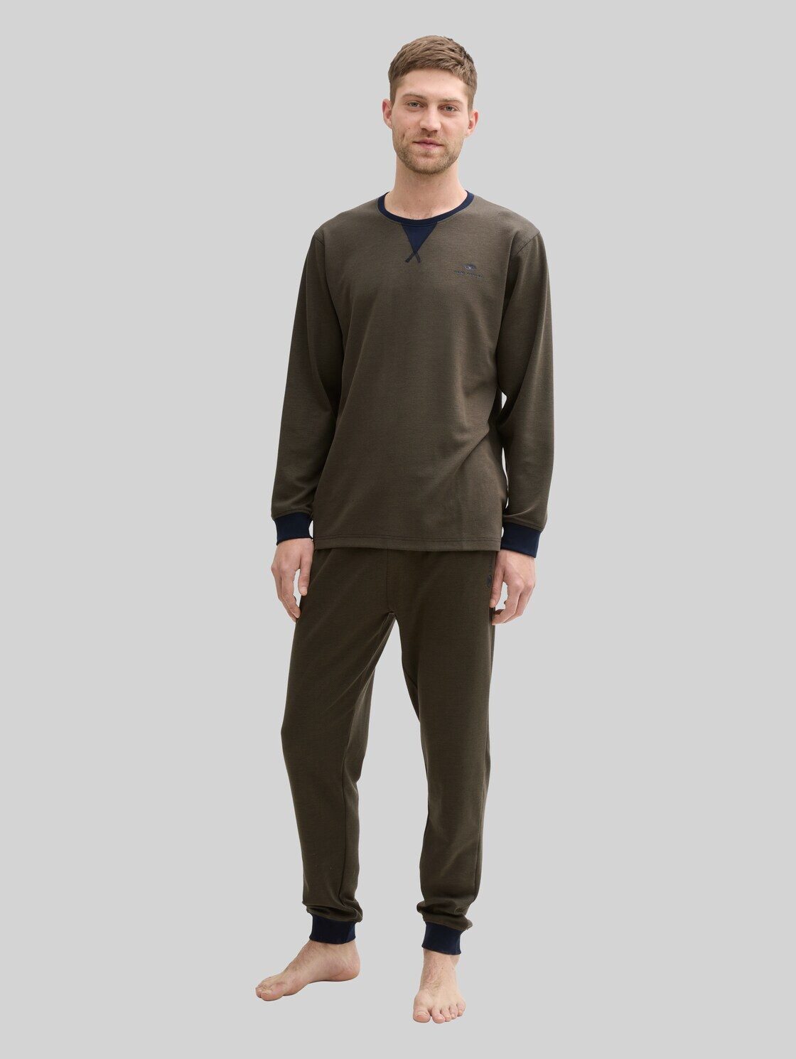 TOM TAILOR Pyjama Unterwäsche (2 tlg) Pyjama-Set mit Logo-Print und Kordelzug