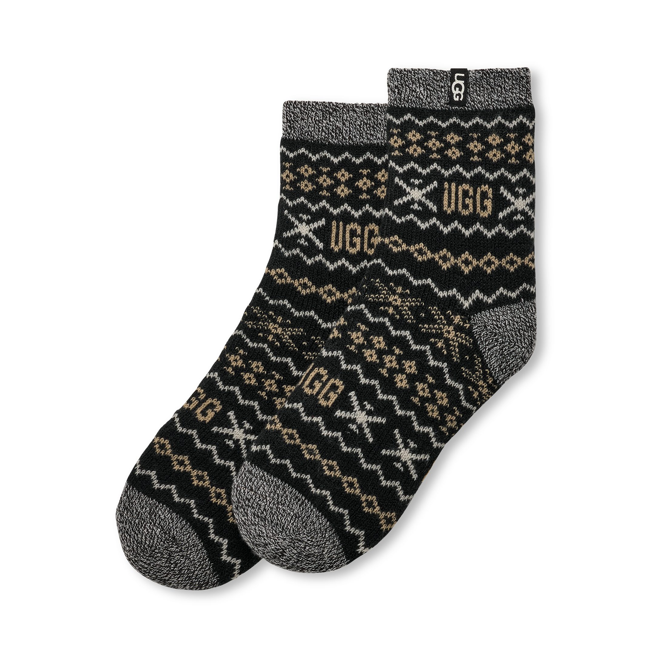 UGG Socken Cressida Cozy Quarter Kurze Stricksocken mit ikonischem UGG Muster