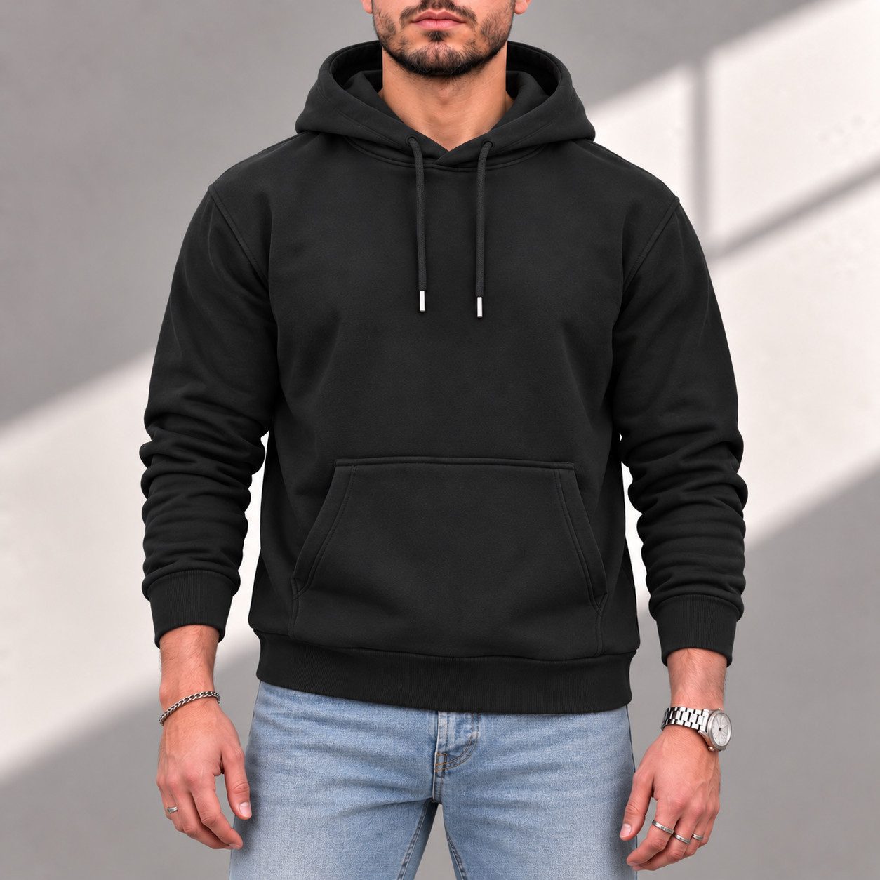 S&S Kapuzensweatshirt Hoodie Herren Kapuzenpullover Moderne Sweatshirt Baumwollmischung (Packung, 1-tlg) Fleece Pullover Hoody