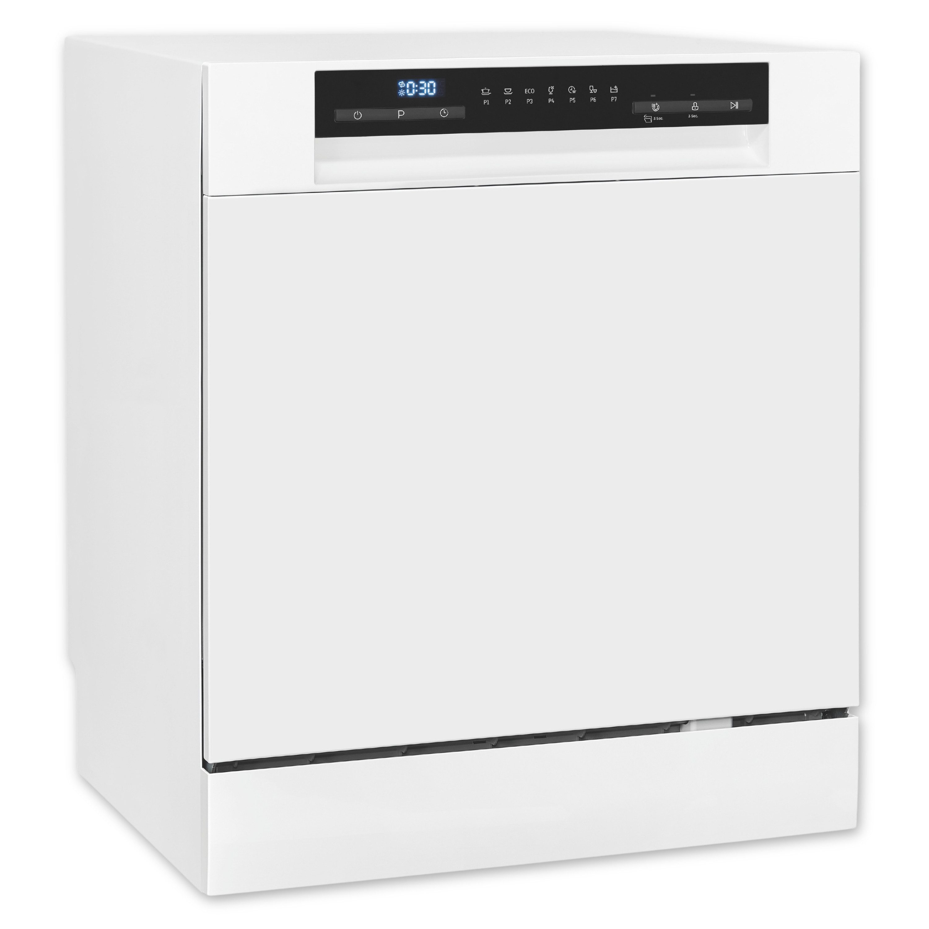 exquisit Tischgeschirrspüler GSP5508-030D, 8 l, 8 Maßgedecke, 8 Maßgedecke, 8 Liter, Auto-Door-Open, Startzeitvorwahl, Kompakt