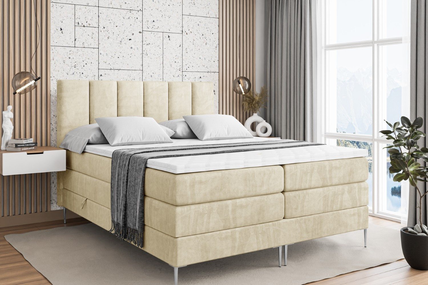ALTDECOR Boxspringbett BOXI1-F KING (Multipocket-Matratze H4, günstig online kaufen