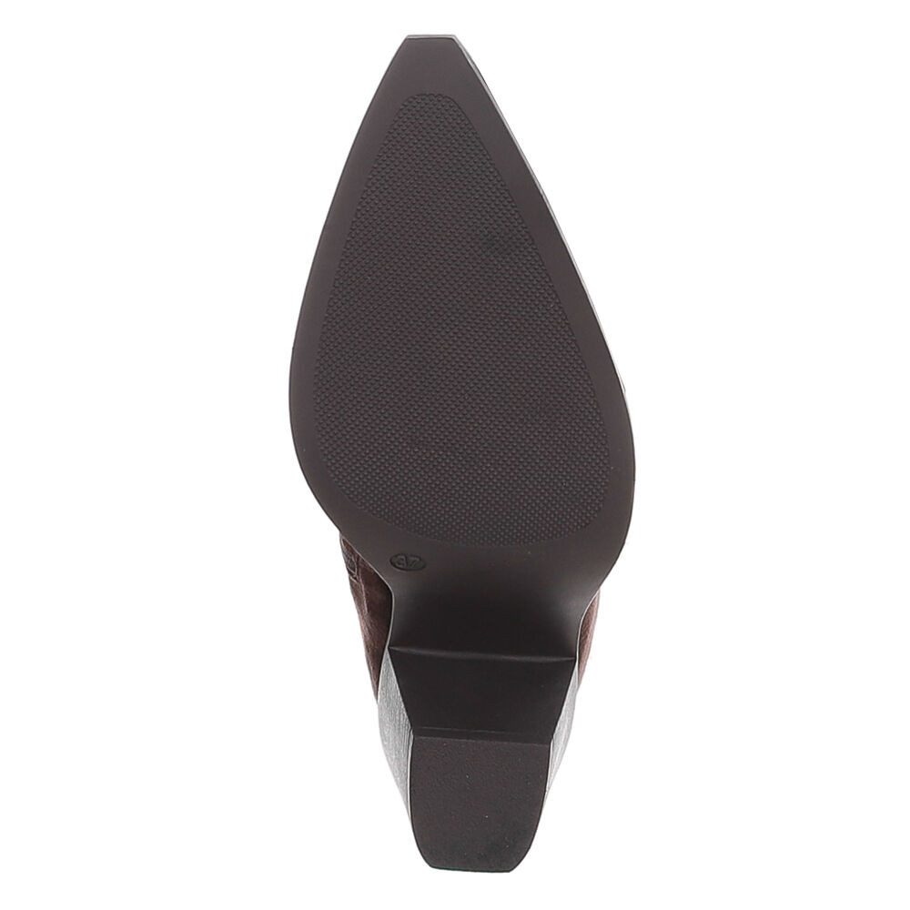 Ital-Design Damen Westernstiefel kniehoch mit Blockabsatz Westernstiefel (92078776) Blockabsatz Stiefel in Braun