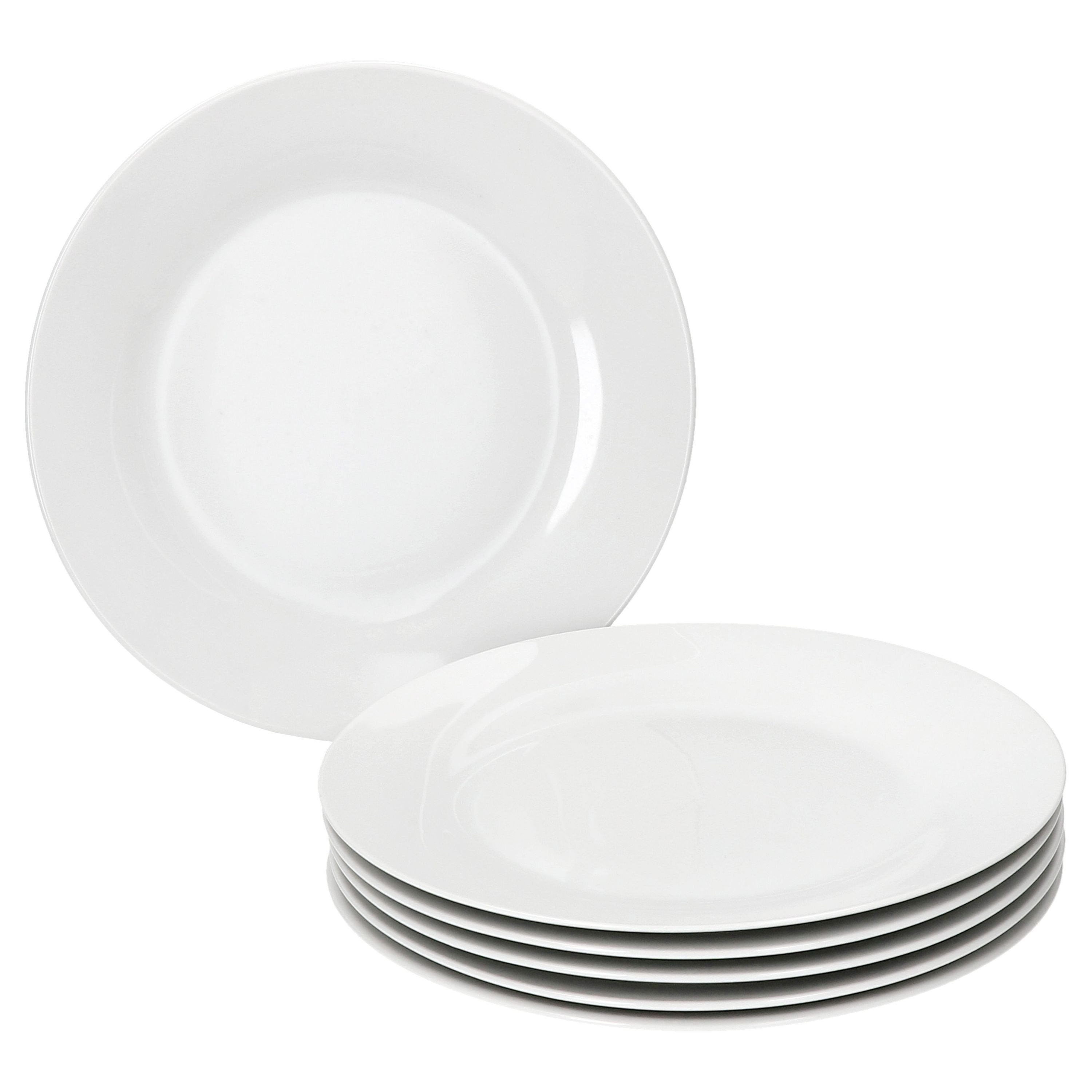 MamboCat Frühstücksteller 6er Set Tommy Kuchenteller weiß Porzellan 6 Personen Dessertteller