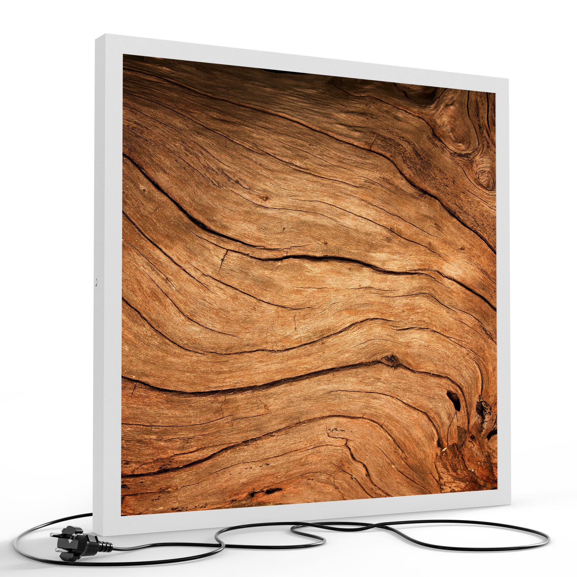 DEQORI LED-Bild 'Detaillierte Holzmaserung', (1 St), LED Lampe Leuchte Leuchtbild Bild beleuchtet Deckenleuchte Wandlampe