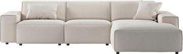 andas Ecksofa Glimminge auch in Breitcord, Feincord, Bouclé + Easy care-Bezug, L-Form, Breite 294, Zierkissen