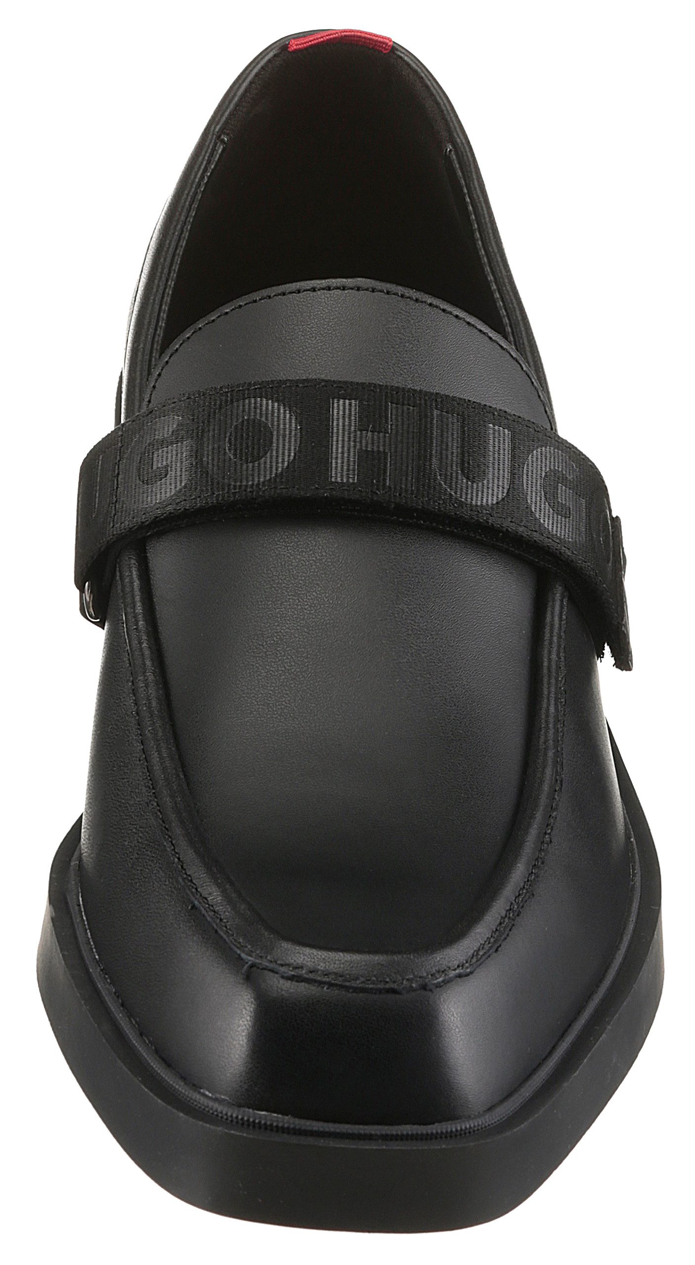 HUGO Iker Slipper, Schlupfschuh, Halbschuh, Loafer, Anzugschuh mit Klettriemchen