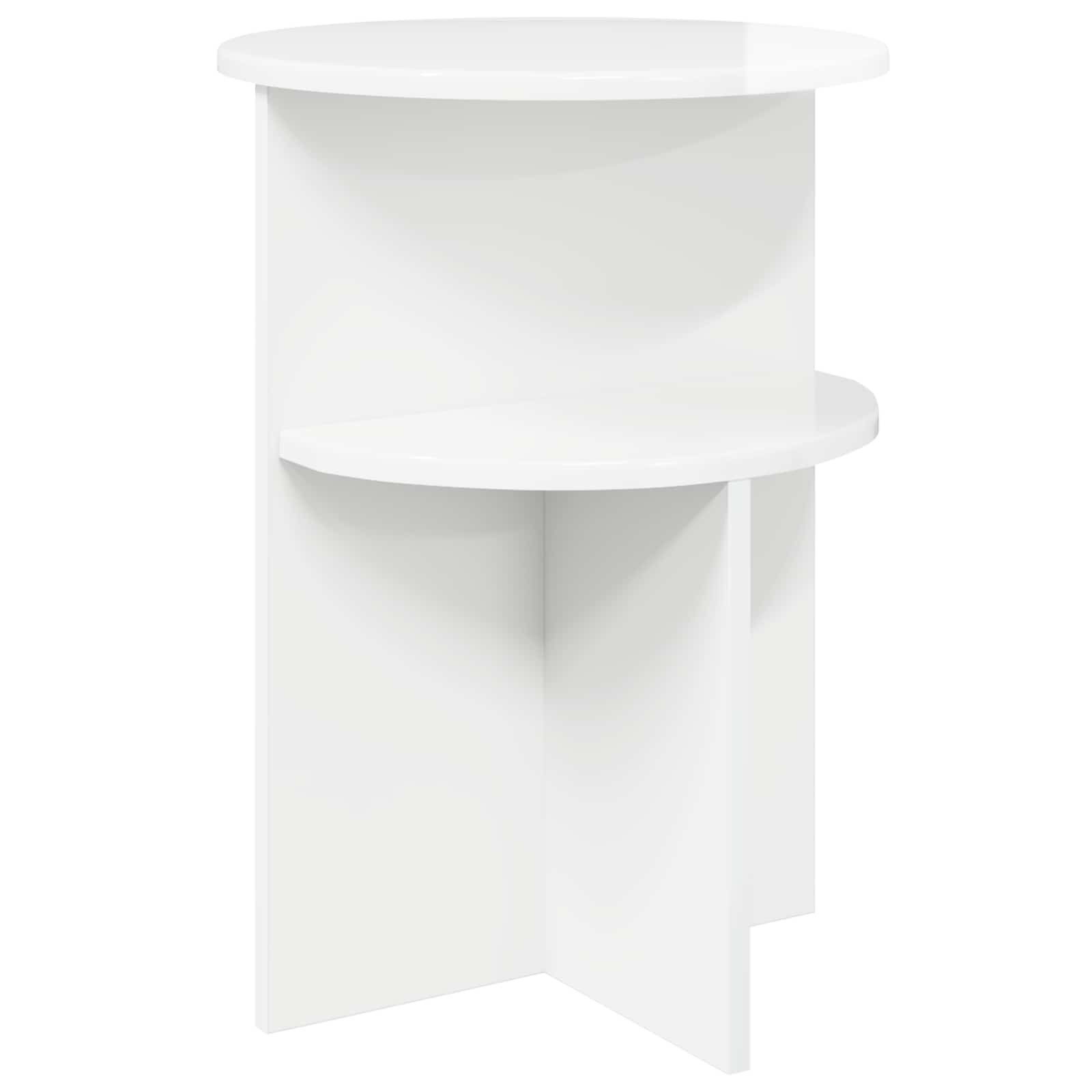 vidaXL Beistelltisch Beistelltisch Hochglanz Weiß Ø 39,5 x 55 cm Holzwerkstoff (1-St)