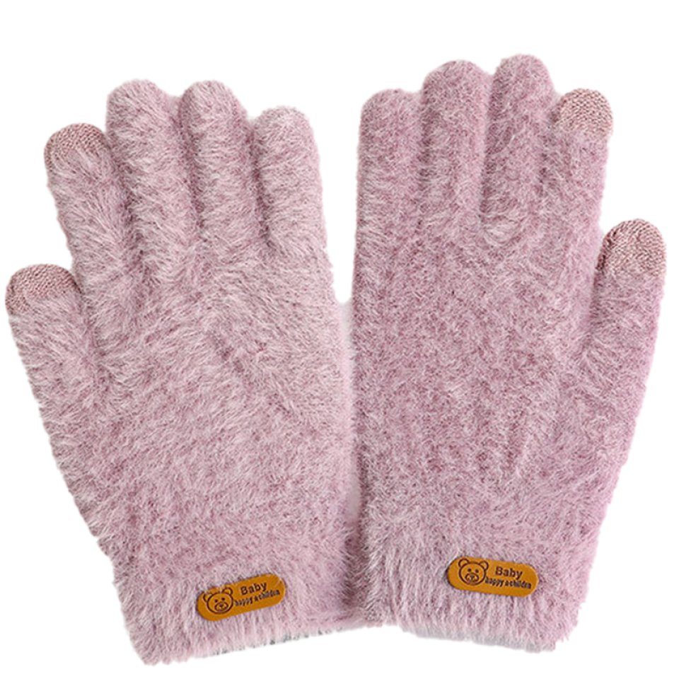 Winddicht, Winter-Strick-Touchscreen-Handschuhe, pink Fahrradhandschuhe Dick Blusmart Warm,