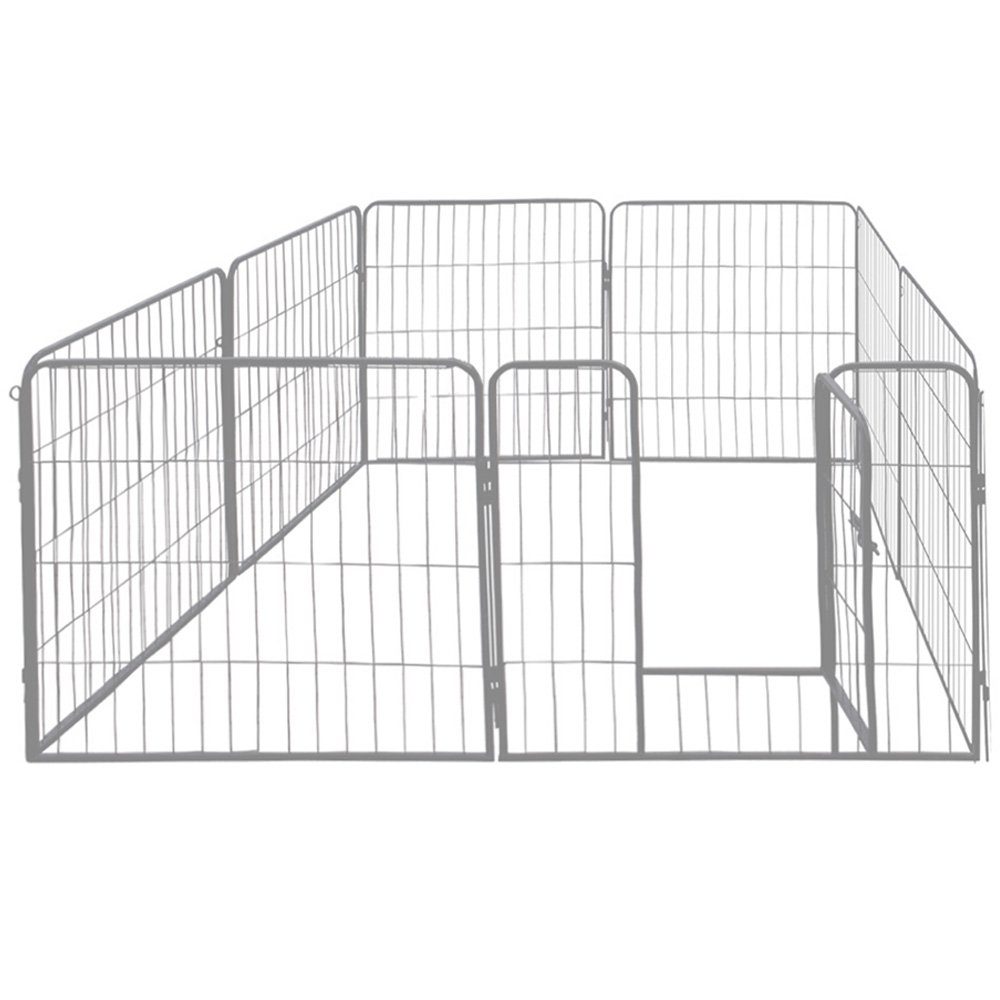 Petigi Freigehege Tierlaufstall Welpenauslauf Freilauf Gehege Welpenzaun Auslauf Silber