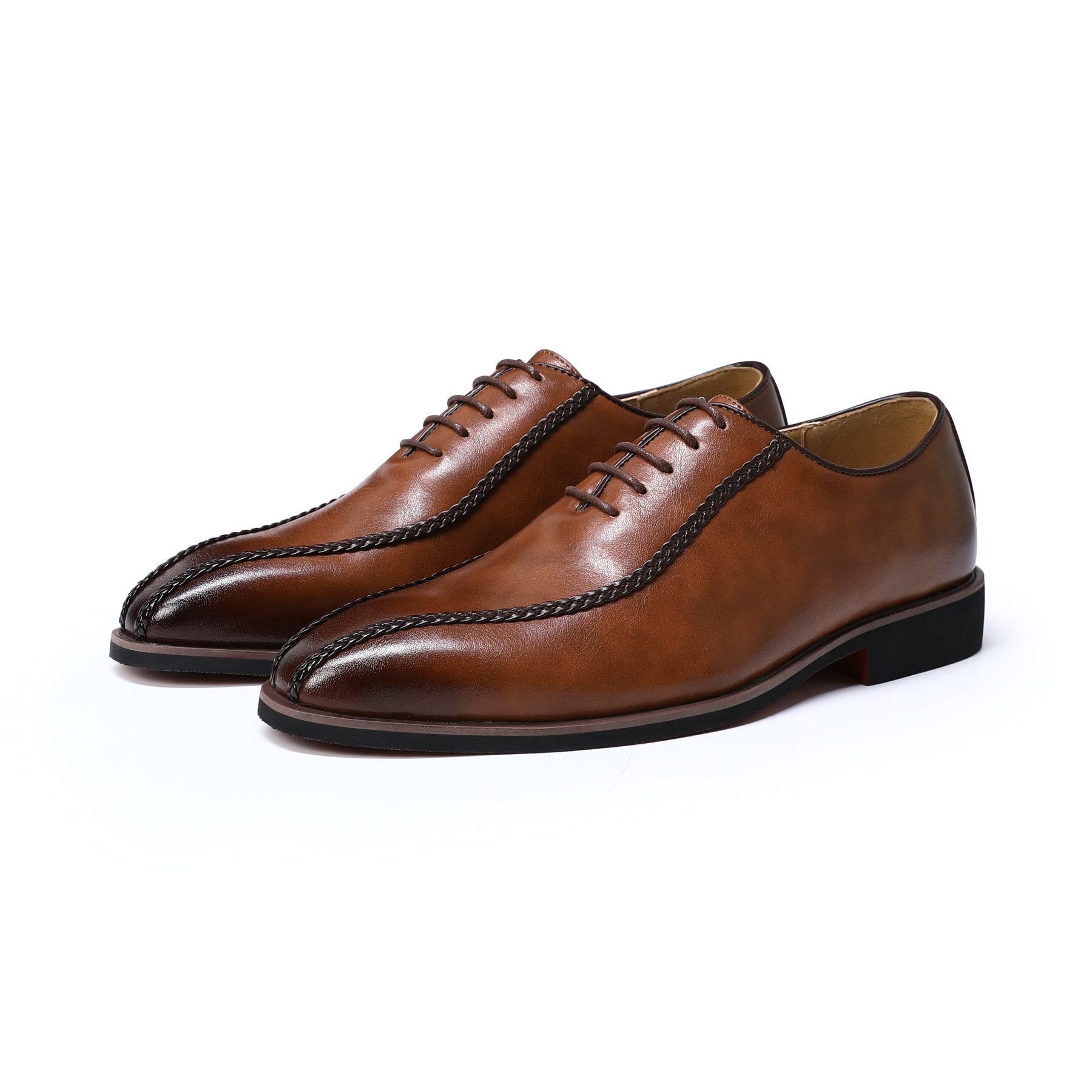 Allthemen Schnürschuh Herren Business-Schnürschuhe Elegant mit Edler Flechtnaht