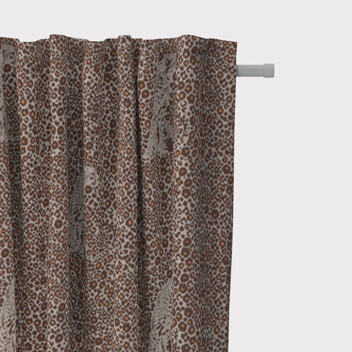 SCHÖNER LEBEN. Vorhang SCHÖNER LEBEN. Vorhang Leinenlook Leoparden natur braun 245cm, Smokband, blickdicht, Baumwolle, handmade