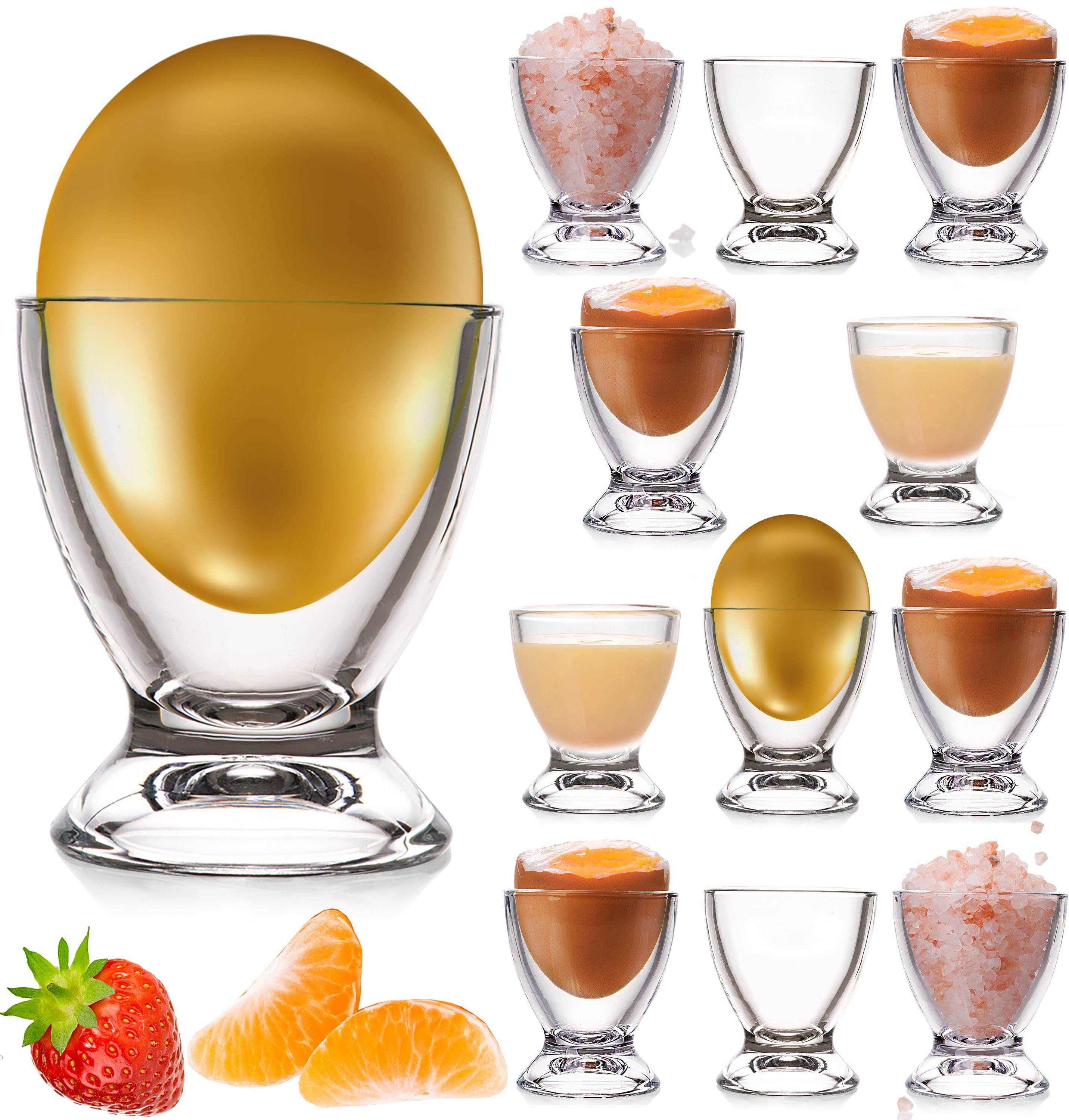 PLATINUX Stück), (12 Set Eierhalter Brunch Frühstück Egg-Cup 35ml Eierbecher, Eierbecher Eierständer 12-Teilig