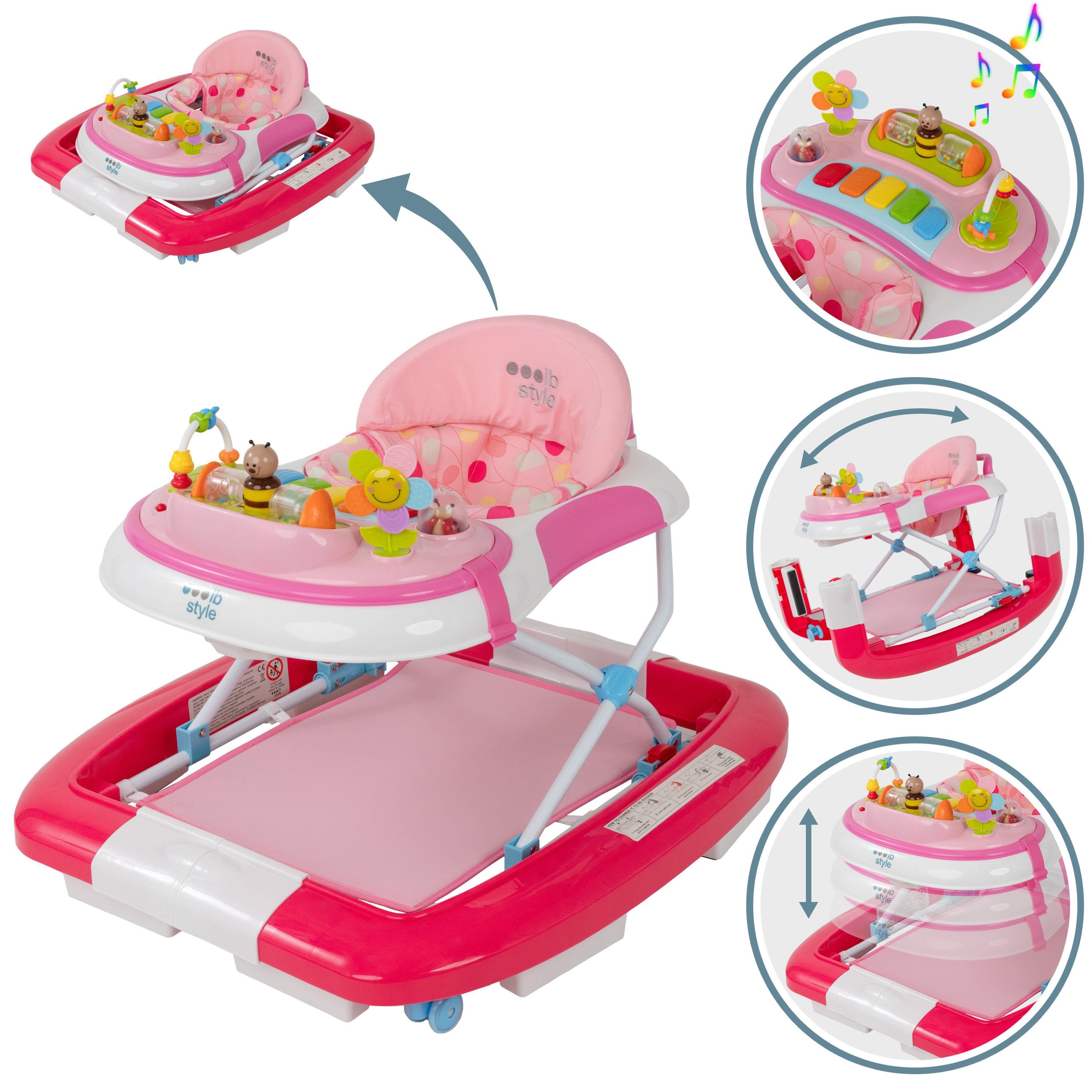 ib style Lauflernhilfe Little World Babywalker Rosa, Lauflernwagen mit Scha günstig online kaufen