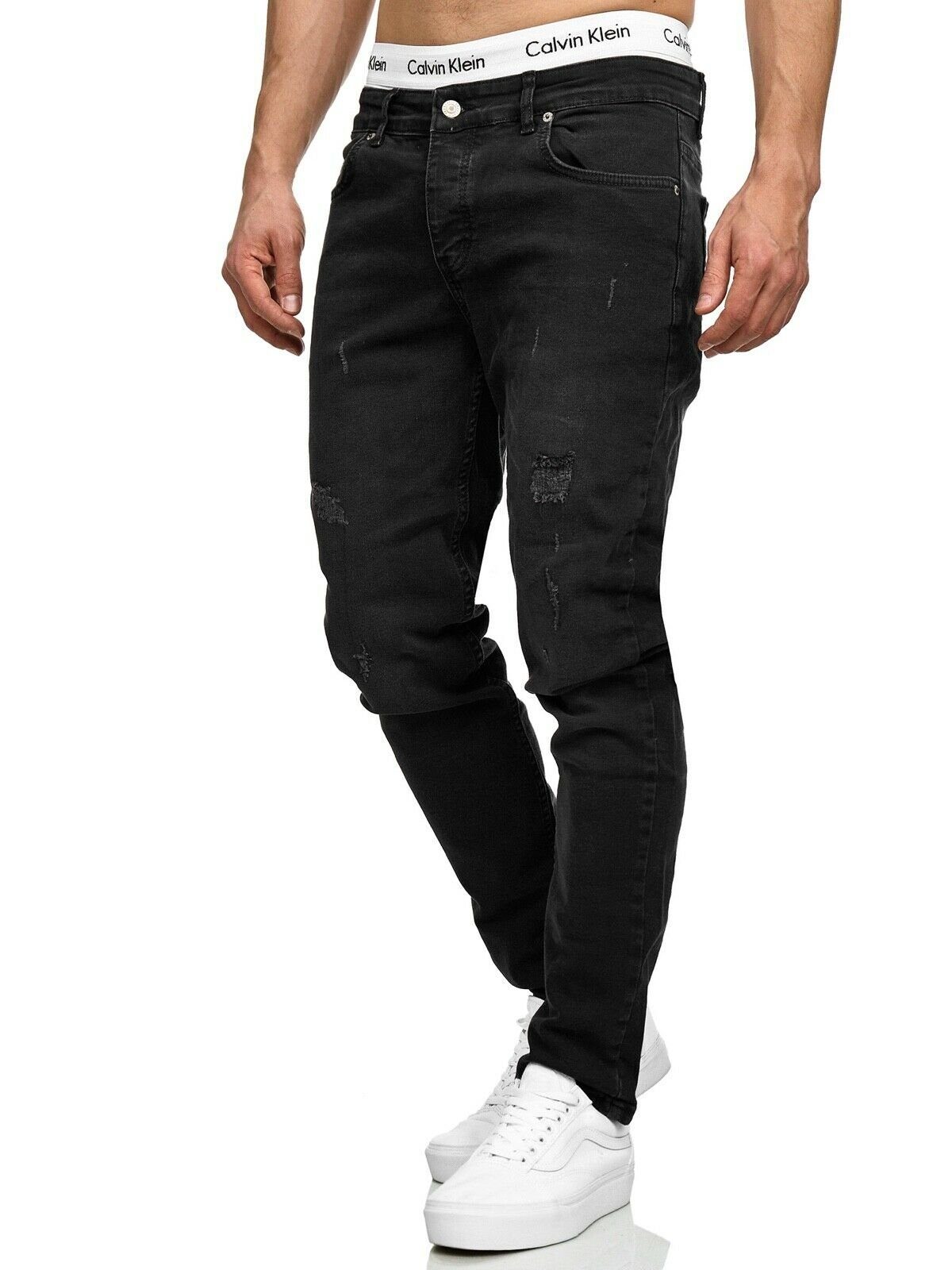 IProfash Regular-fit-Jeans Franchi Herren Jeans Hosen Jeans Schwarz Stretc  (1-tlg)