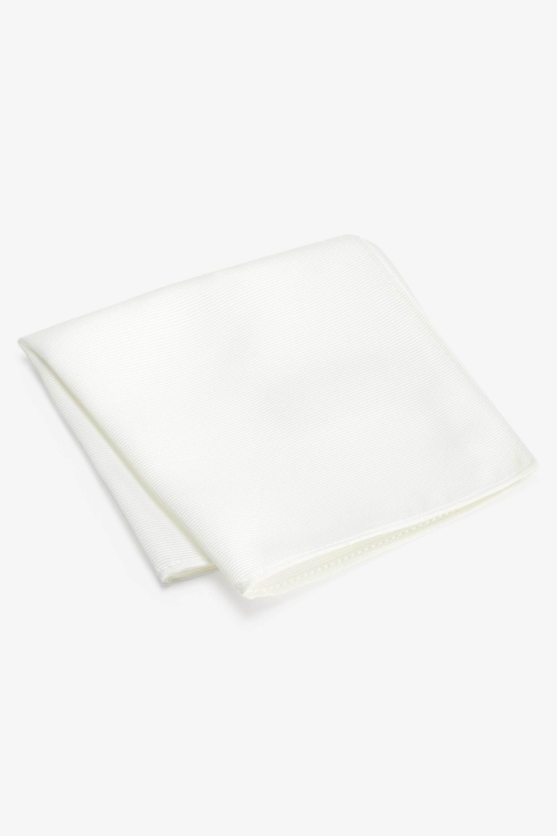 Next Einstecktuch (1-St) recyceltem White Einstecktuch aus Ivory Polyester-Twill