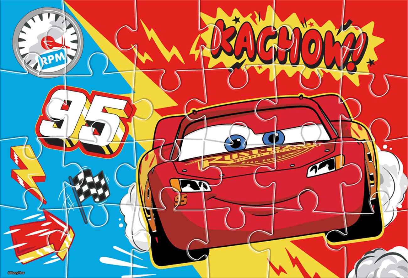 Diakakis Steckpuzzle 2in1 Malpuzzle Cars 24-tlg. mit Ausmalbilder 41x28, Puzzleteile