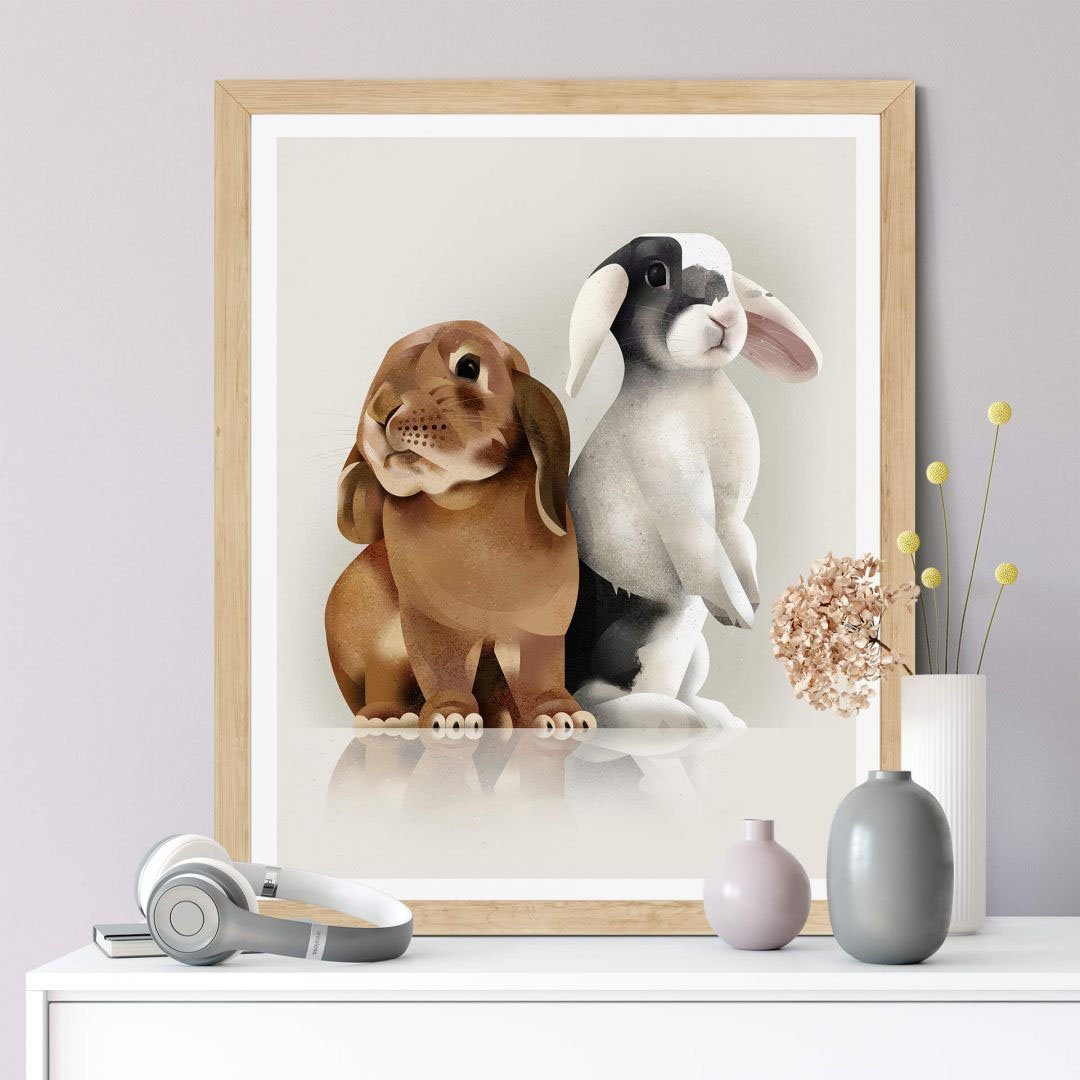 Wall-Art Poster Bunny Love, Schriftzug (1 St), Wandbild, Wandposter Poster, Bild