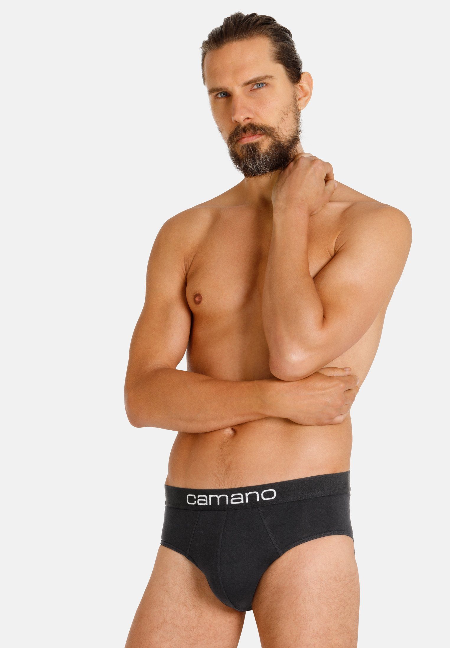 hellgrau, schwarz bequemem mit Baumwolle Camano Slip (BCI) Comfort (2-St) nachhaltigerer mit Komfortbund