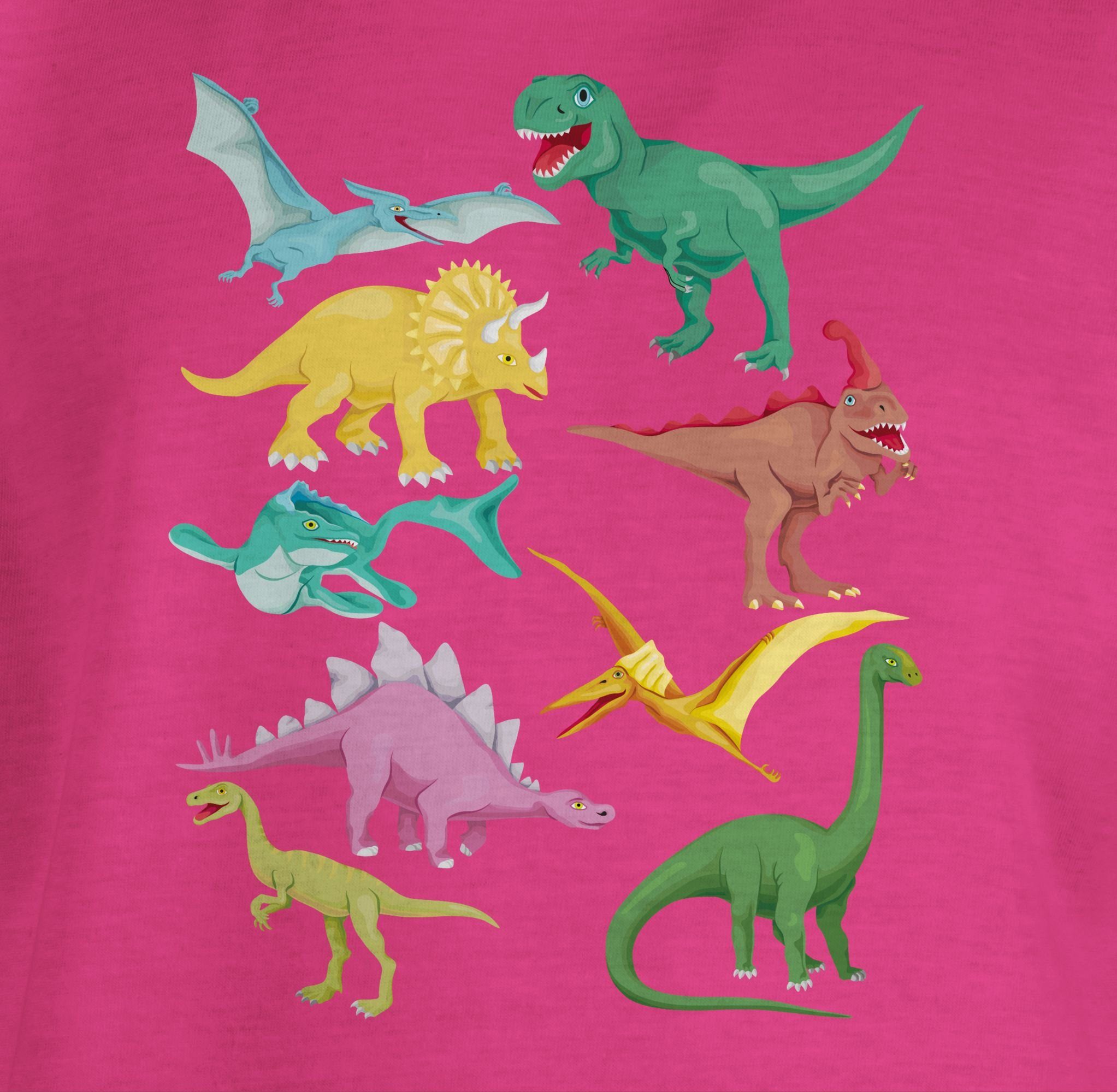 Fuchsia Animal Print Dinos 1 T-Shirt Shirtracer Tiermotiv