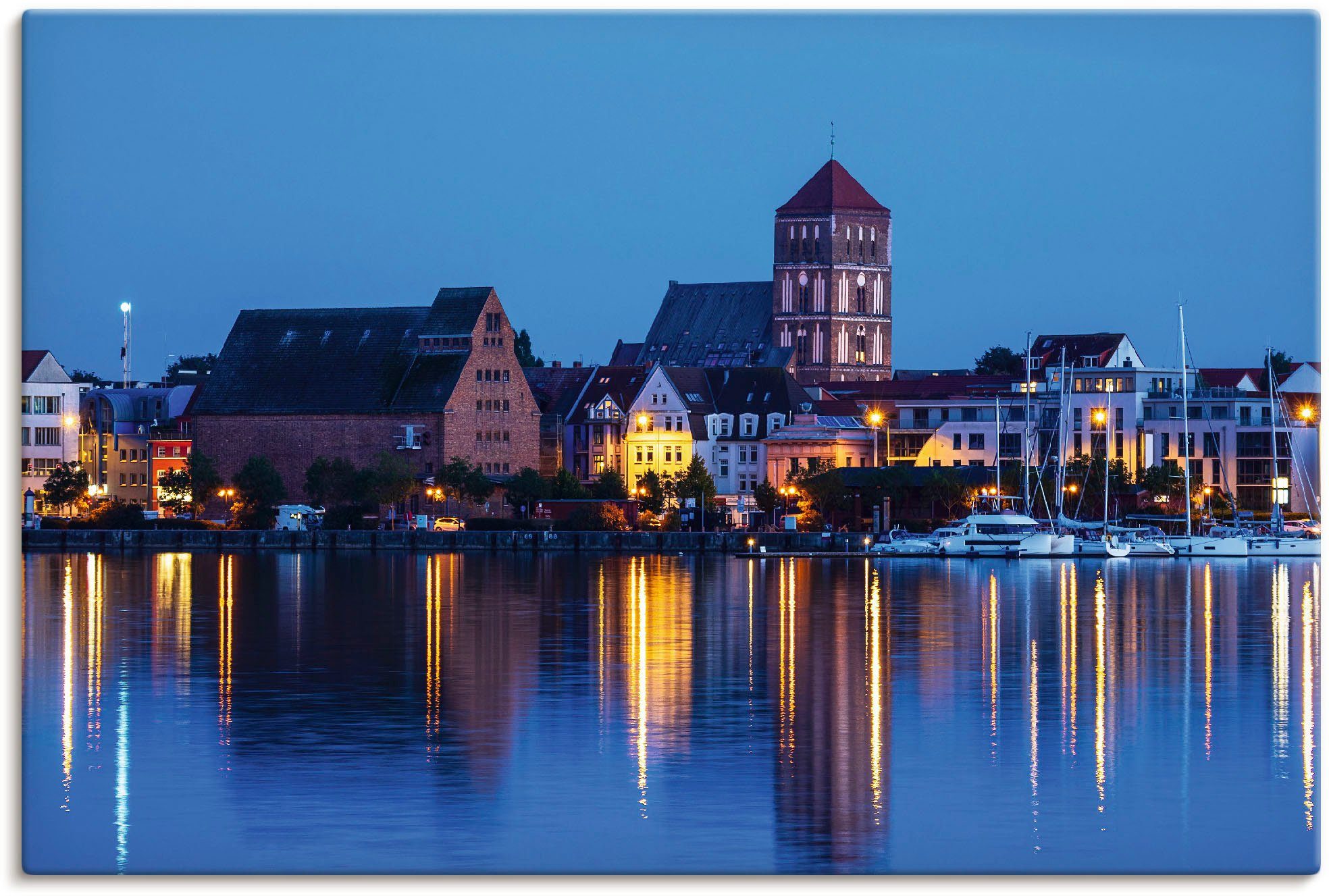 Artland Wandbild »Blick über Warnow auf Rostock II«, Rostock (1 Stück), in vielen Größen & Produktarten - Alubild / Outdoorbild für den Außenbereich, Leinwandbild, Poster, Wandaufkleber / Wandtattoo auch für Badezimmer geeignet-Otto