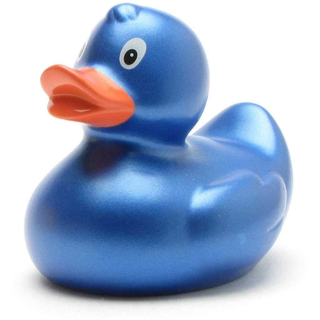 Duckshop Badespielzeug Quietscheente Sara blau metallic - Badeente
