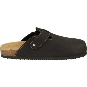 Softrelax Herren Pantoffeln 741099000 klassische Clogs Hausschuh Lederfußbett, Gepolstert, Schnalle