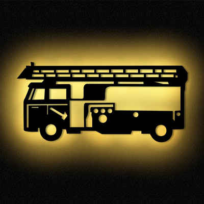 Namofactur LED Dekolicht »LED Nachtlicht Feuerwehr aus Holz Wand Deko Lampe für Kinder I Kinderzimmer«
