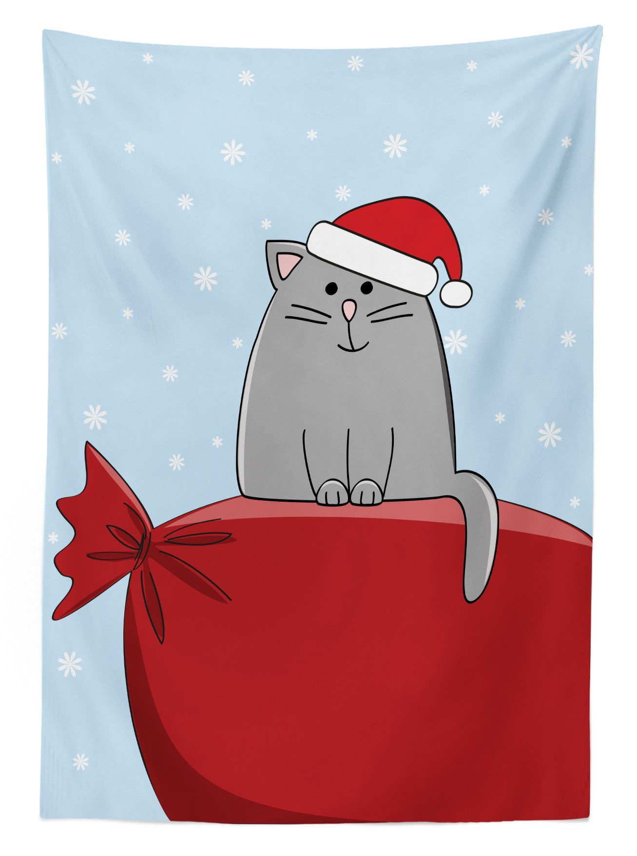 Abakuhaus Tischdecke Farbfest Waschbar den Santa Weihnachten Katze Für Sack auf geeignet Bereich Farben, Außen Voll Klare