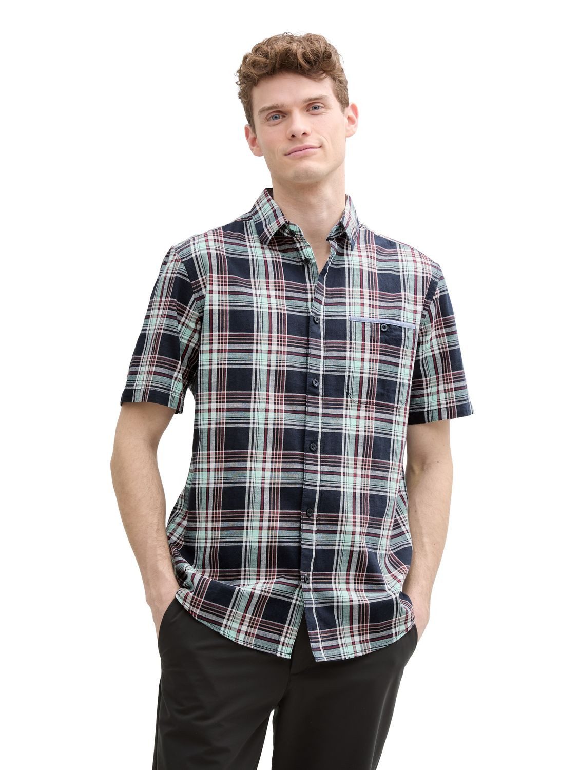 37318 Navy Multicol Check