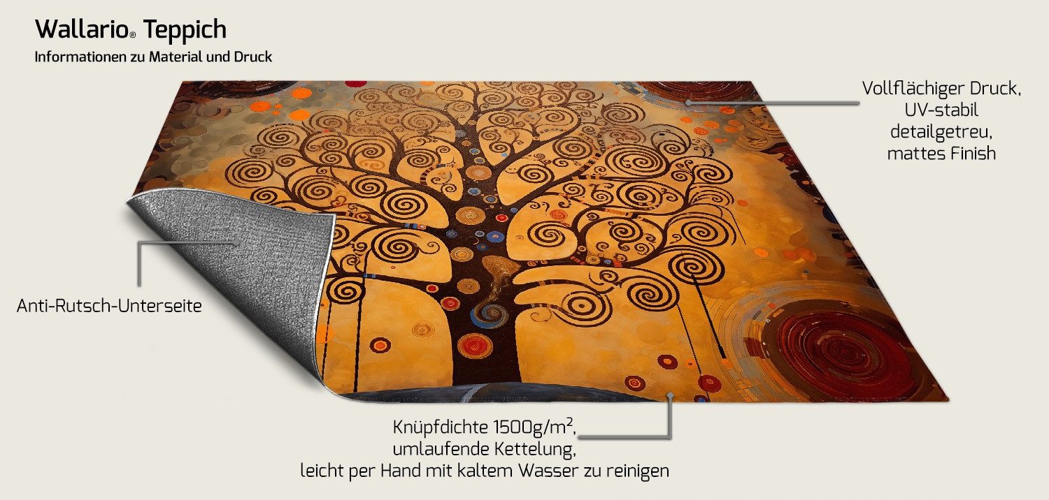 Wallario Teppich Baum des Lebens, rechteckig, rutschfest