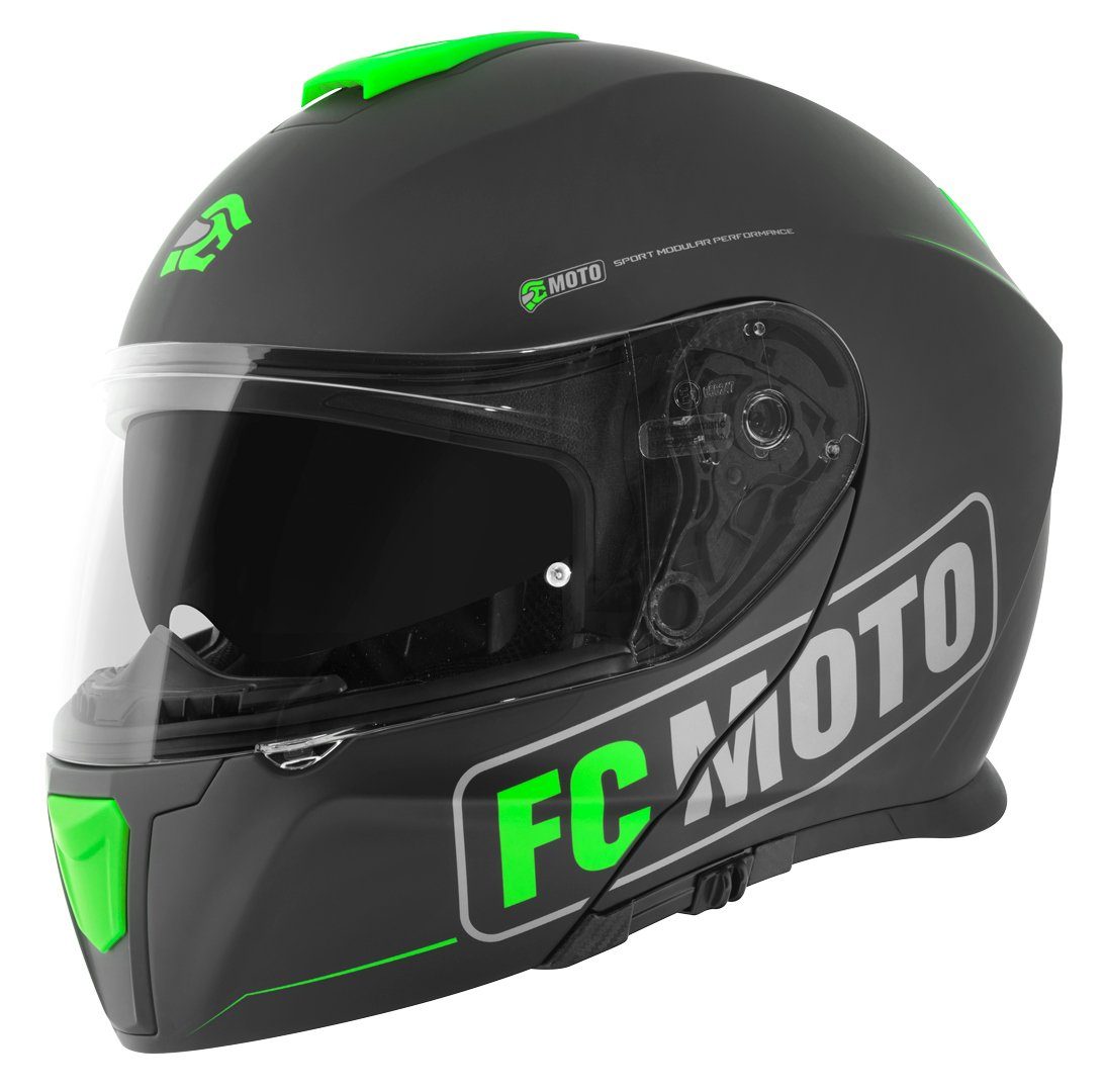 FC-Moto Motorradhelm Novo Straight Klapphelm, integriertes Sonnenvisier