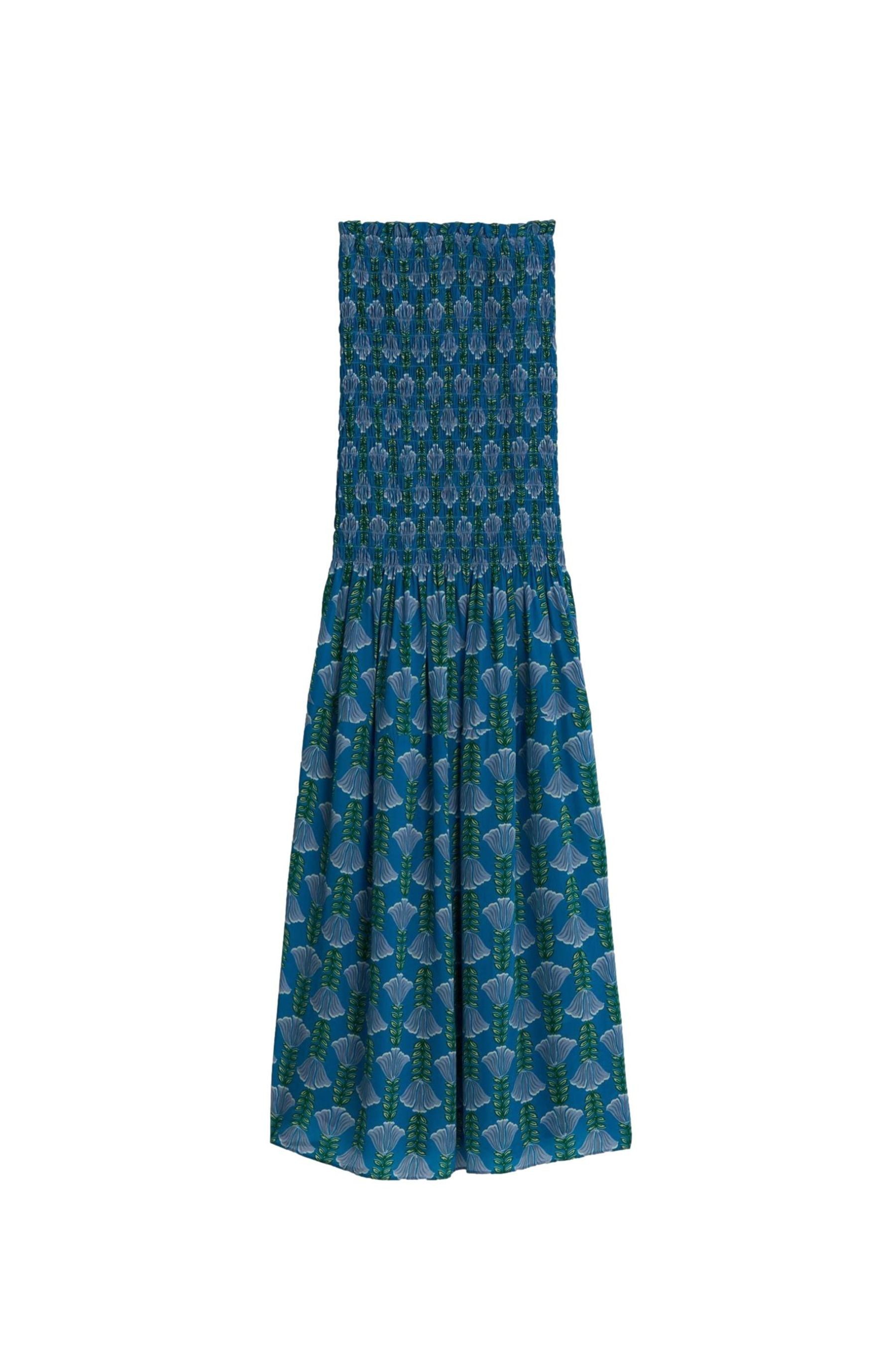Bhoem Bandeaukleid Gesmoktes trägerloses Maxikleid mit Blumenmuster (1-tlg)