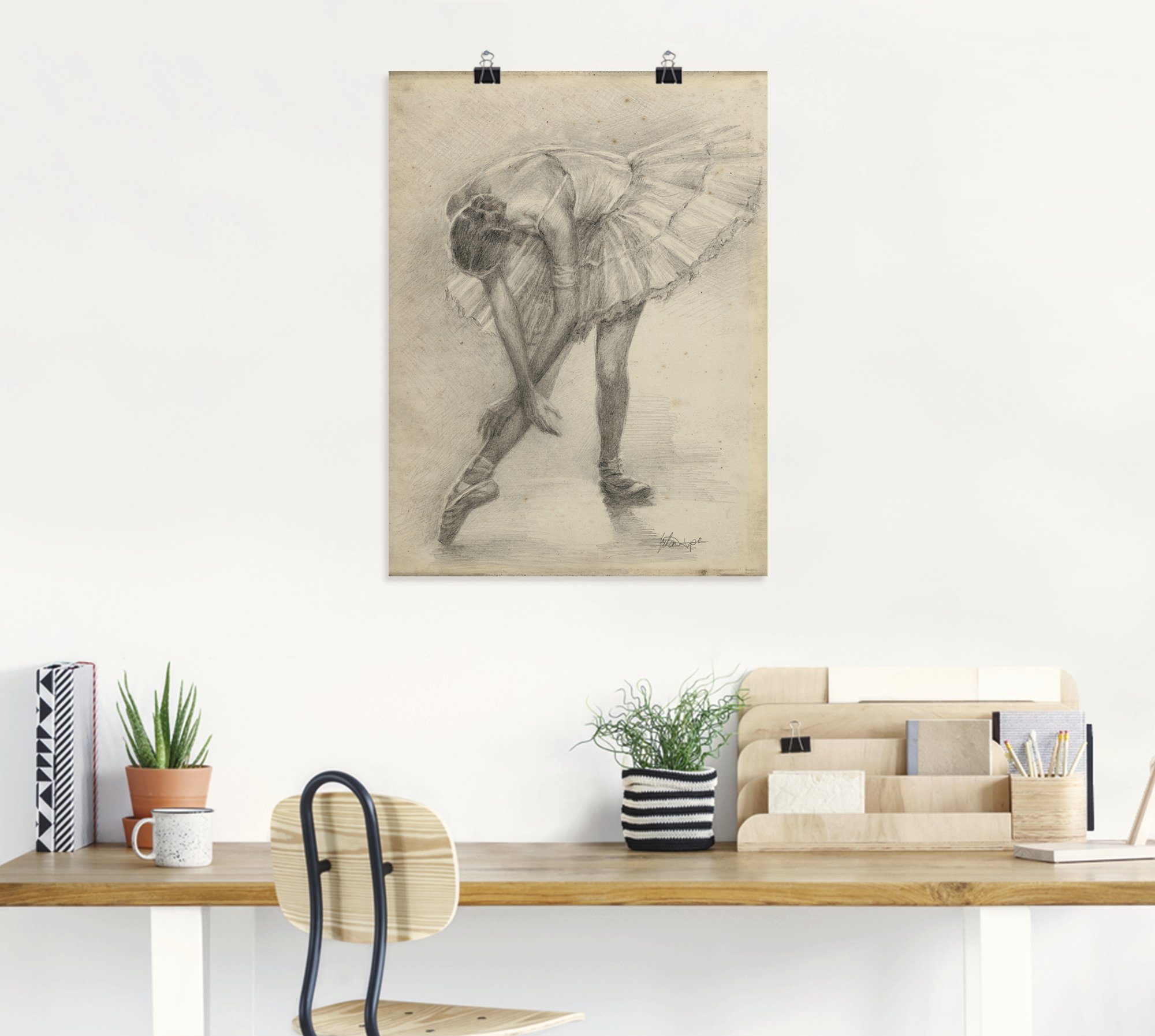 Artland Wandbild oder (1 versch. Antike Ballerina Poster in Übung Wandaufkleber Leinwandbild, als St), Alubild, Sport Größen II
