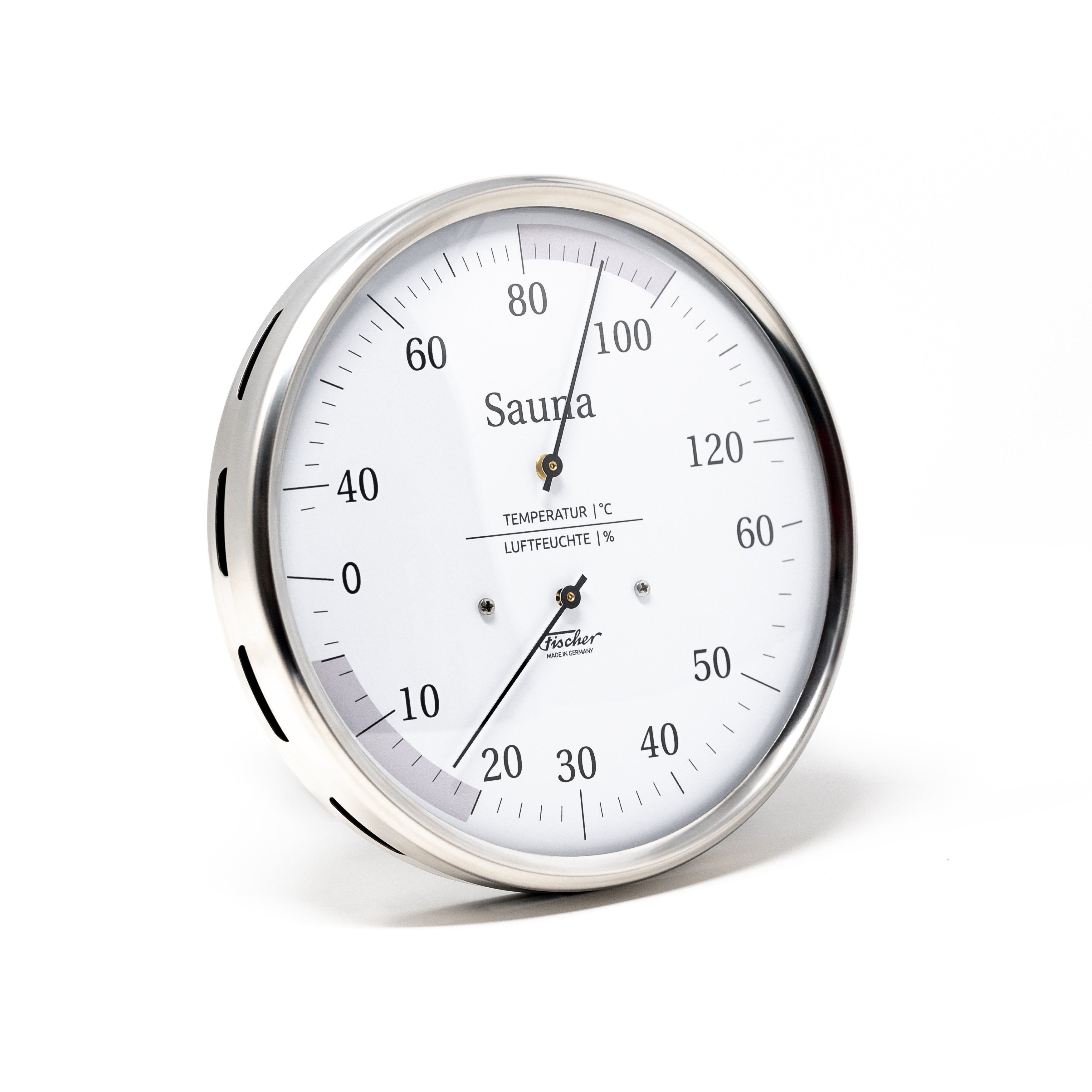 Fischer Klimamesser Fischer 194.01 Sauna-Thermohygrometer 130 mm Edelstahl Made in Germany