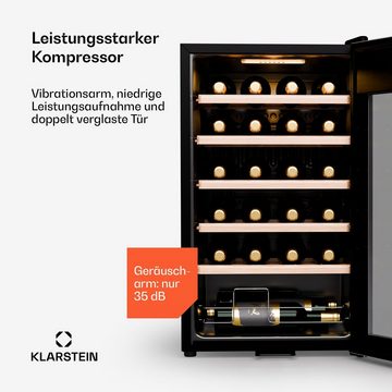 Klarstein Weinkühlschrank Shiraz Premium Smart 24 SS, für 24 Standardflaschen á 0,75l,Wein Flaschenkühlschrank Weintemperierschrank Weinschrank Kühlschrank