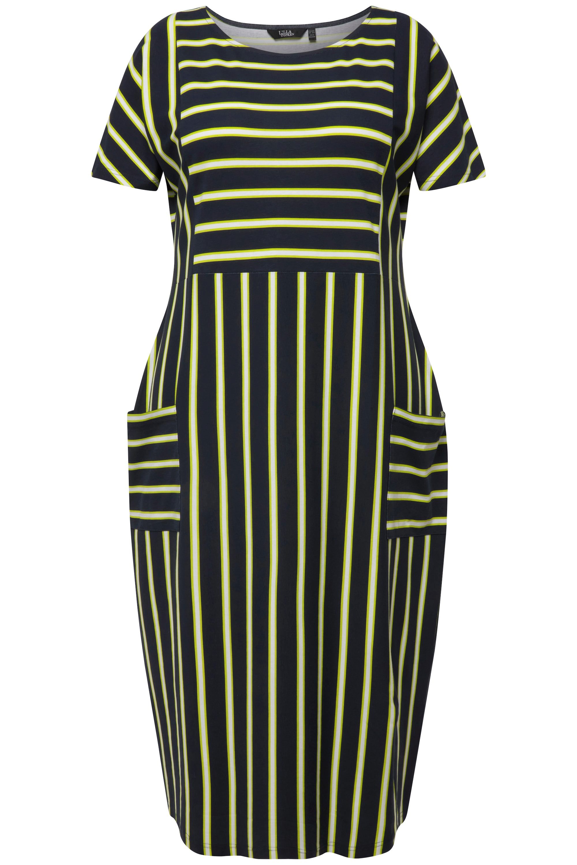 Ulla Popken Midikleid Jersey-Midikleid Streifen Oversized günstig online kaufen