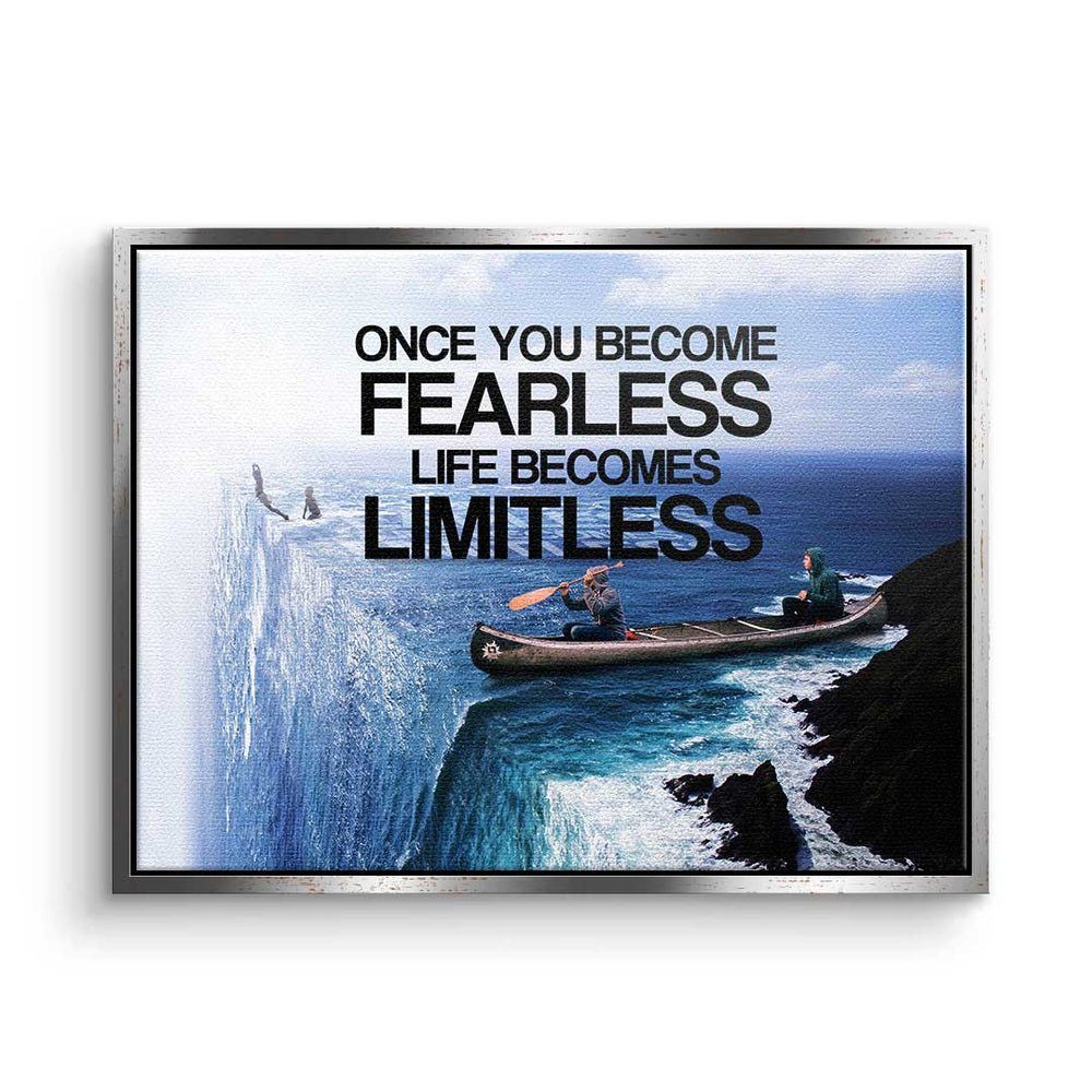 ohne DOTCOMCANVAS® Leinwandbild, You Motivation Once - Life Rahmen Fearless Leinwandbild Become Bec - Premium