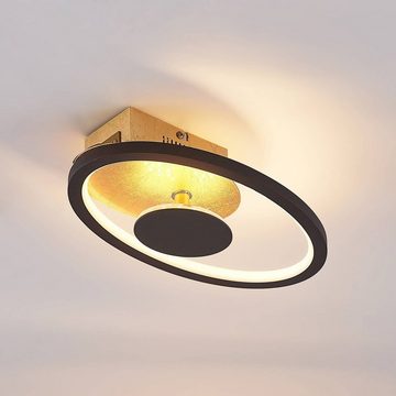 Lindby LED Wandleuchte Feival, LED-Leuchtmittel fest verbaut, warmweiß, Modern, Metall, rostfarben, gold foliert, 1 flammig, inkl.