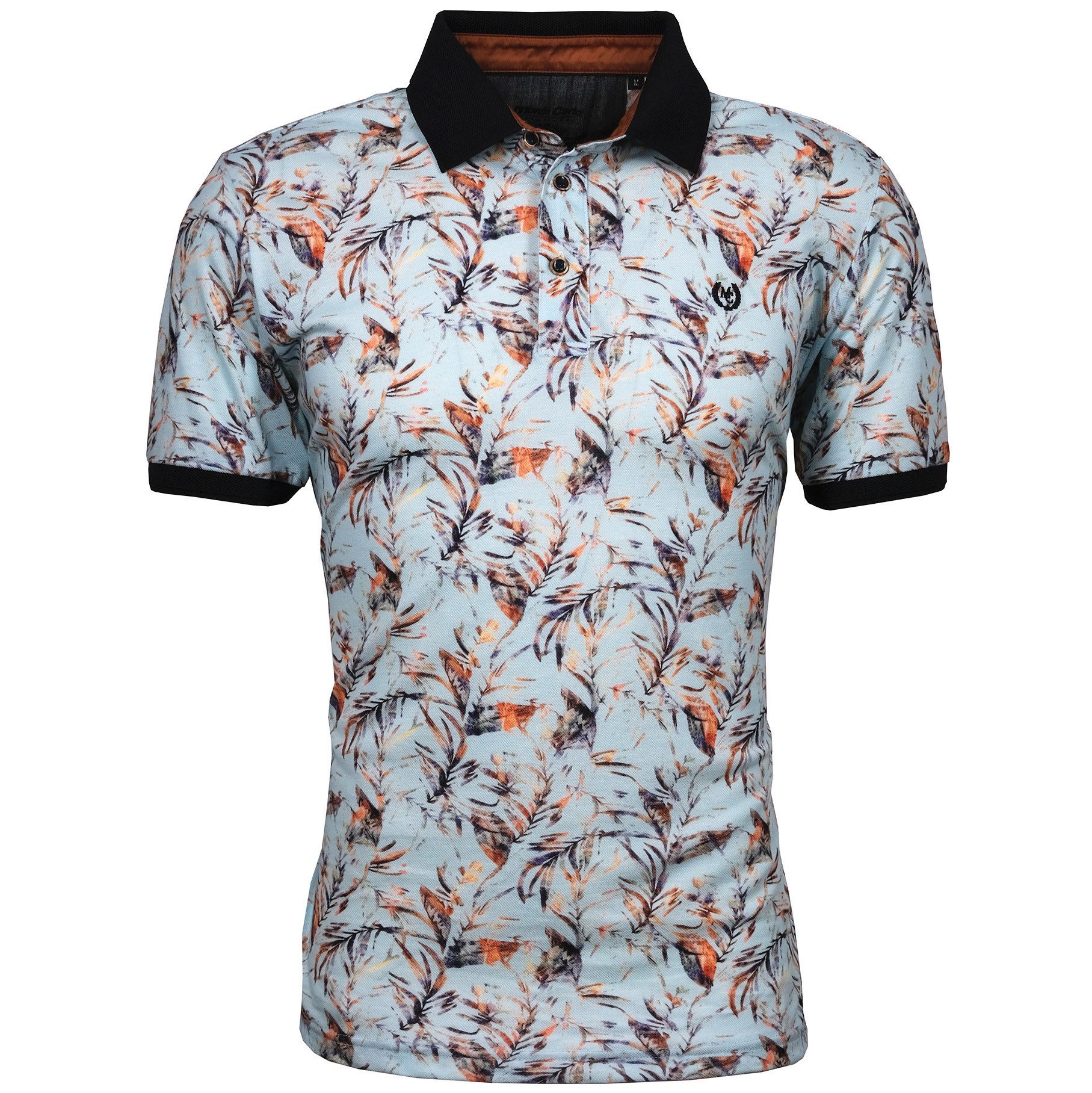 Mode Monte Carlo Poloshirt Poloshirt in Herren Übergröße von Monte Carlo, aqua