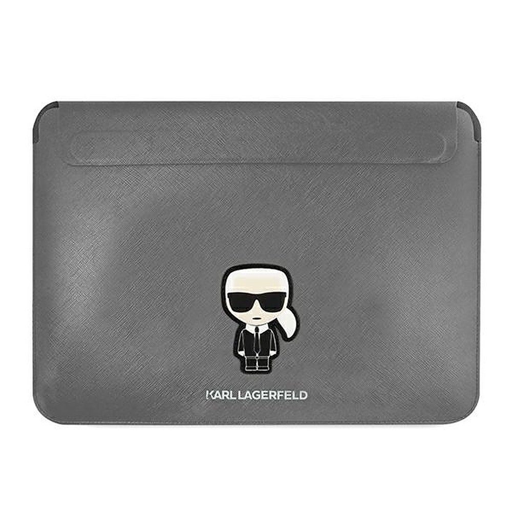 KARL LAGERFELD Laptoptasche Notebookhülle Schutzhülle Tragetasche (Spar-Set, 1-tlg., 40 x 2 x 28 cm elegant), Magnetverschluss, Saffiano-Optik, bis 16 Zoll